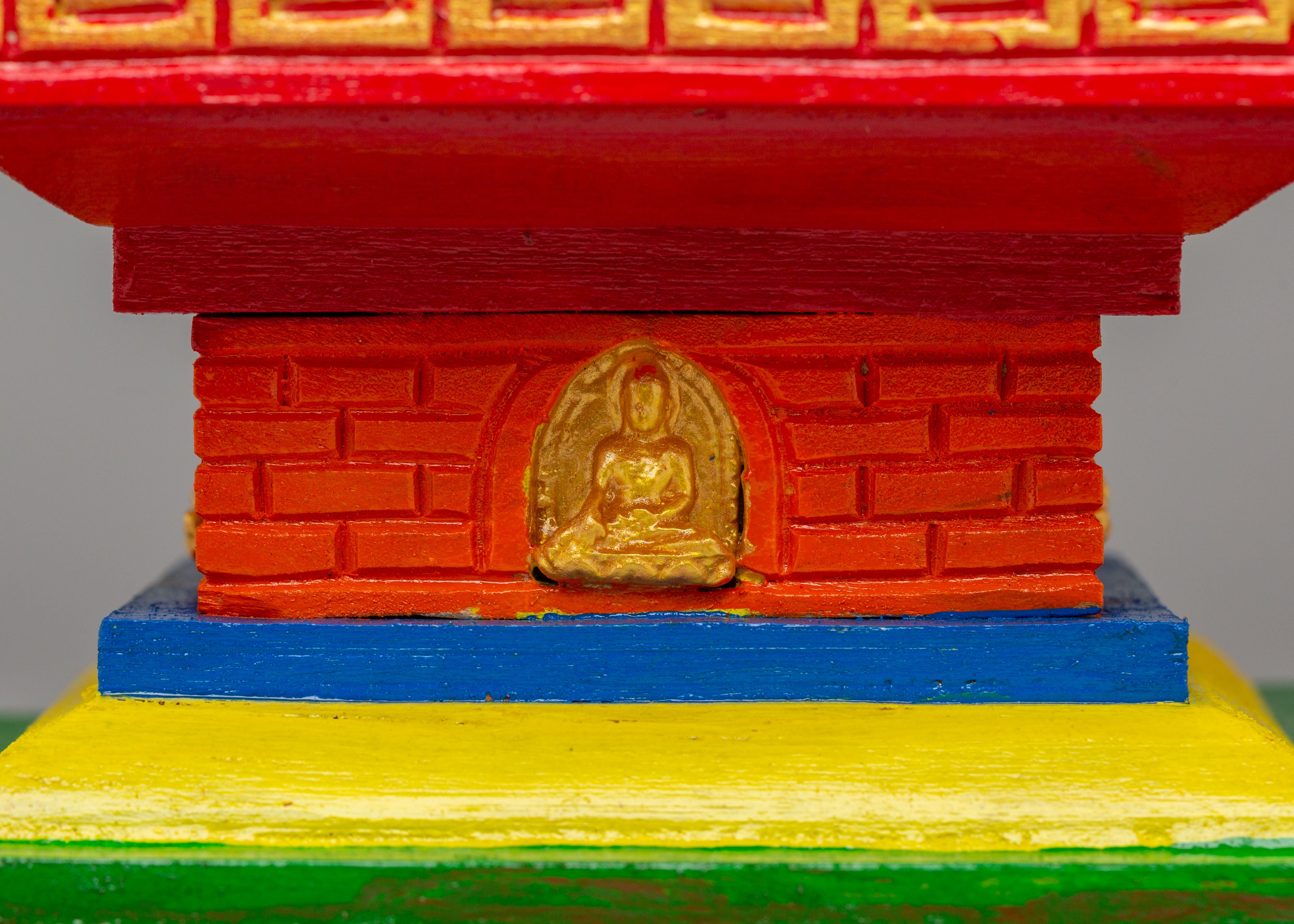 Sacred Enlightenment Stupa | Handcrafted Wooden Stupa for Meditation