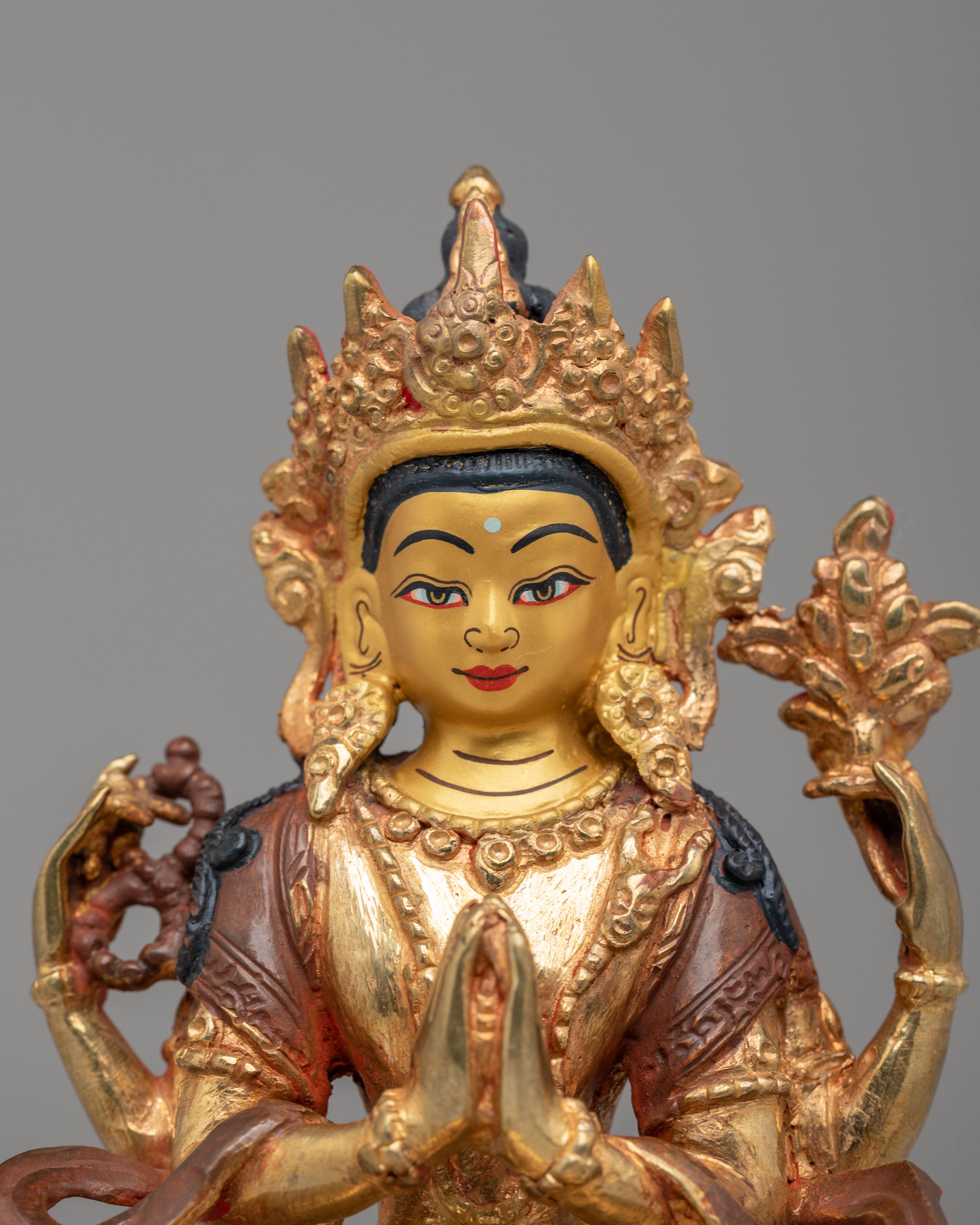 Four-Armed Chenrezig Himalayan Statue | Handcrafted Spiritual Decor