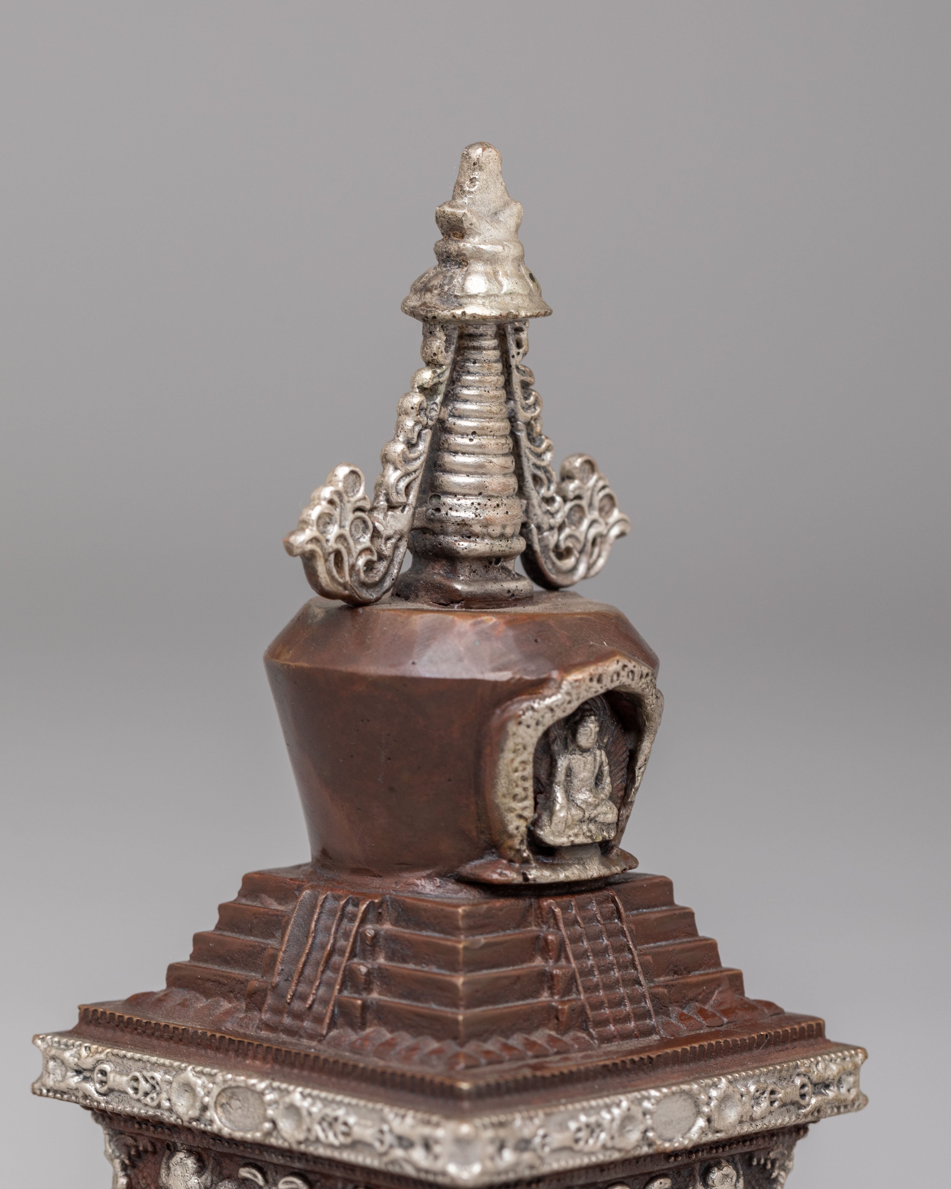 Handcrafted Descent from Heaven Stupa | Spiritual Artifacts for Meditation