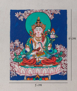 Manjushri Buddhist Thangka for Locket | Sacred Buddhist Art