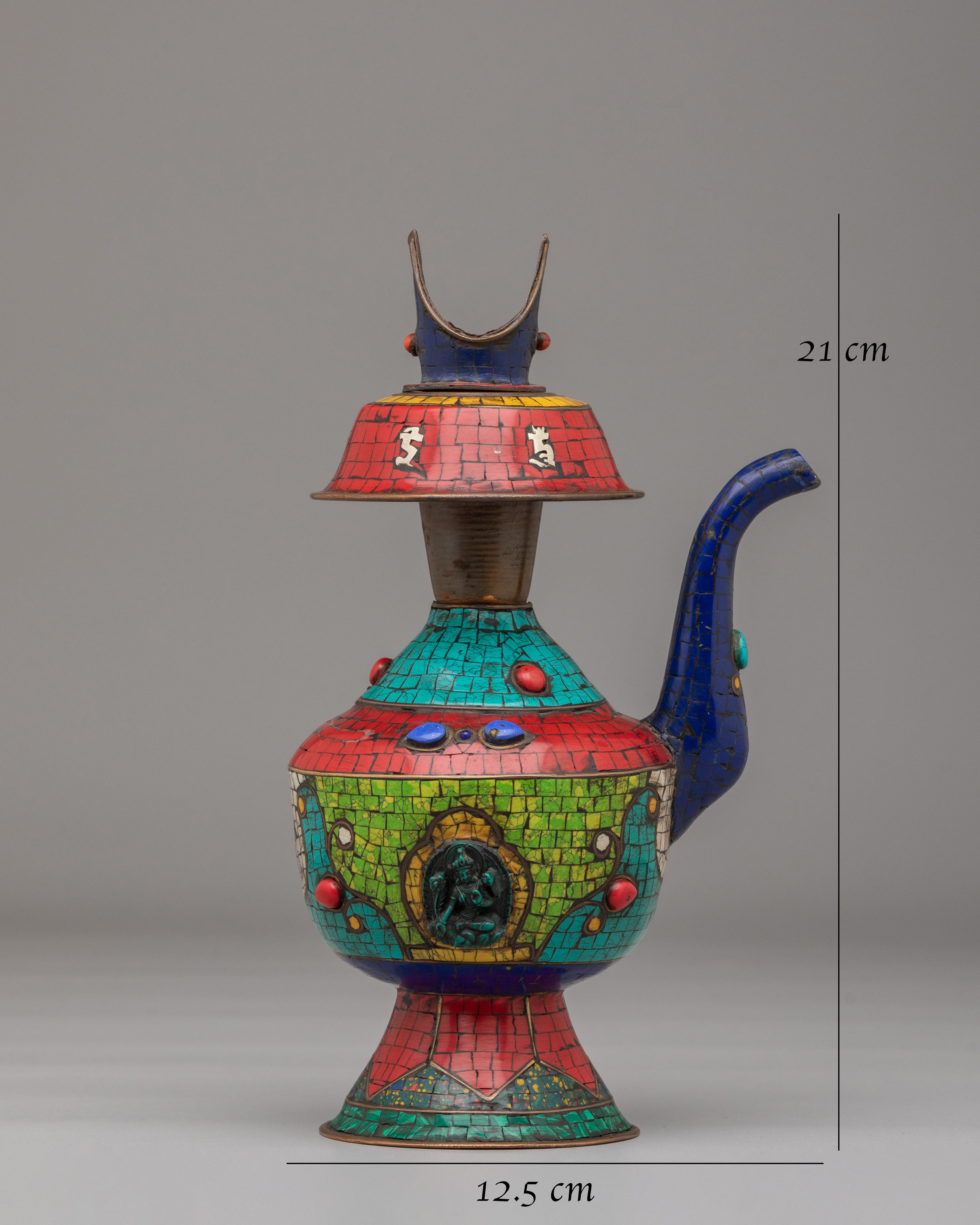 Handcrafted Bhumba with Green Tara | Tibetan Ritual Vessel for Sacred Offerings