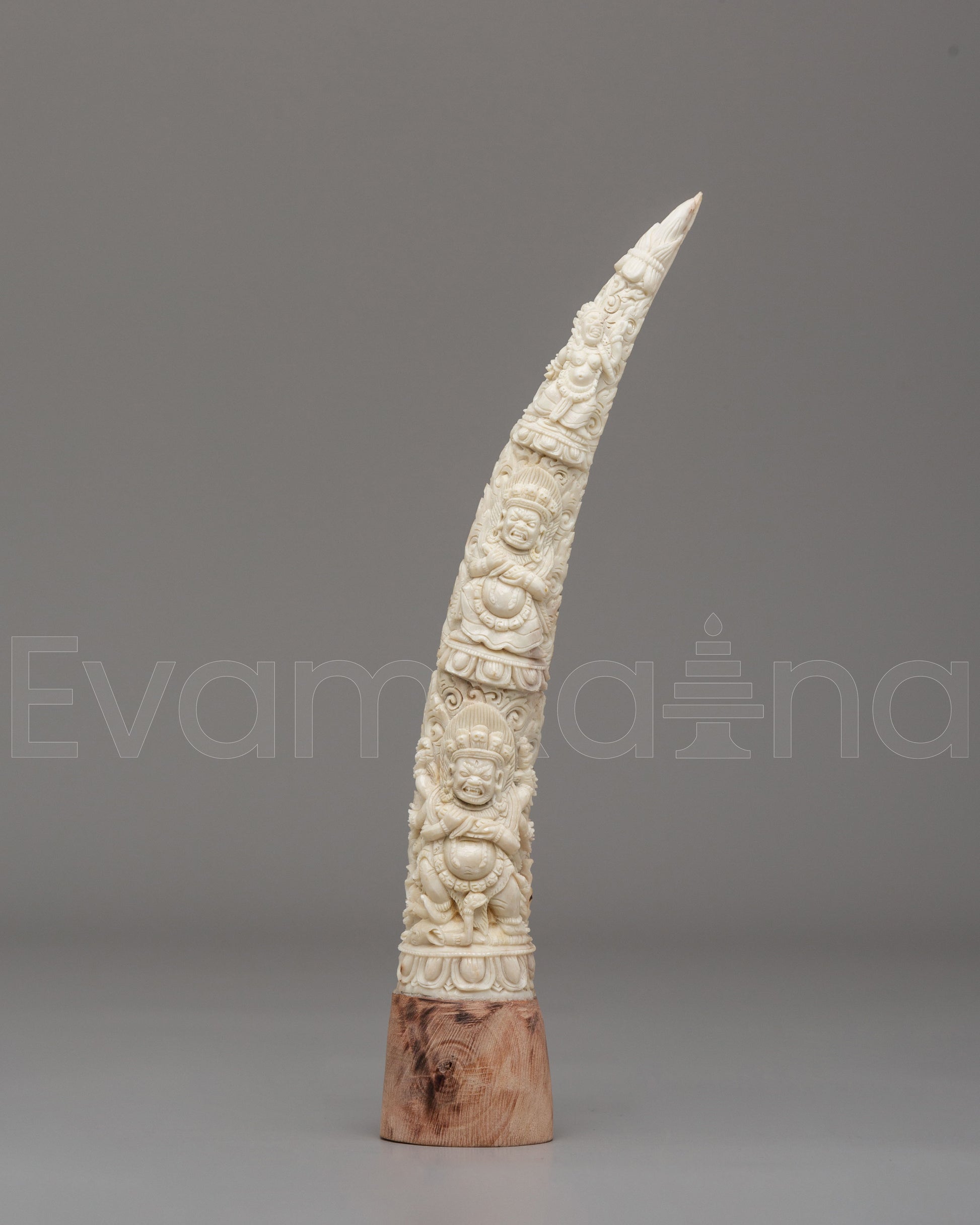 Sacred Carved Mahakala Horn