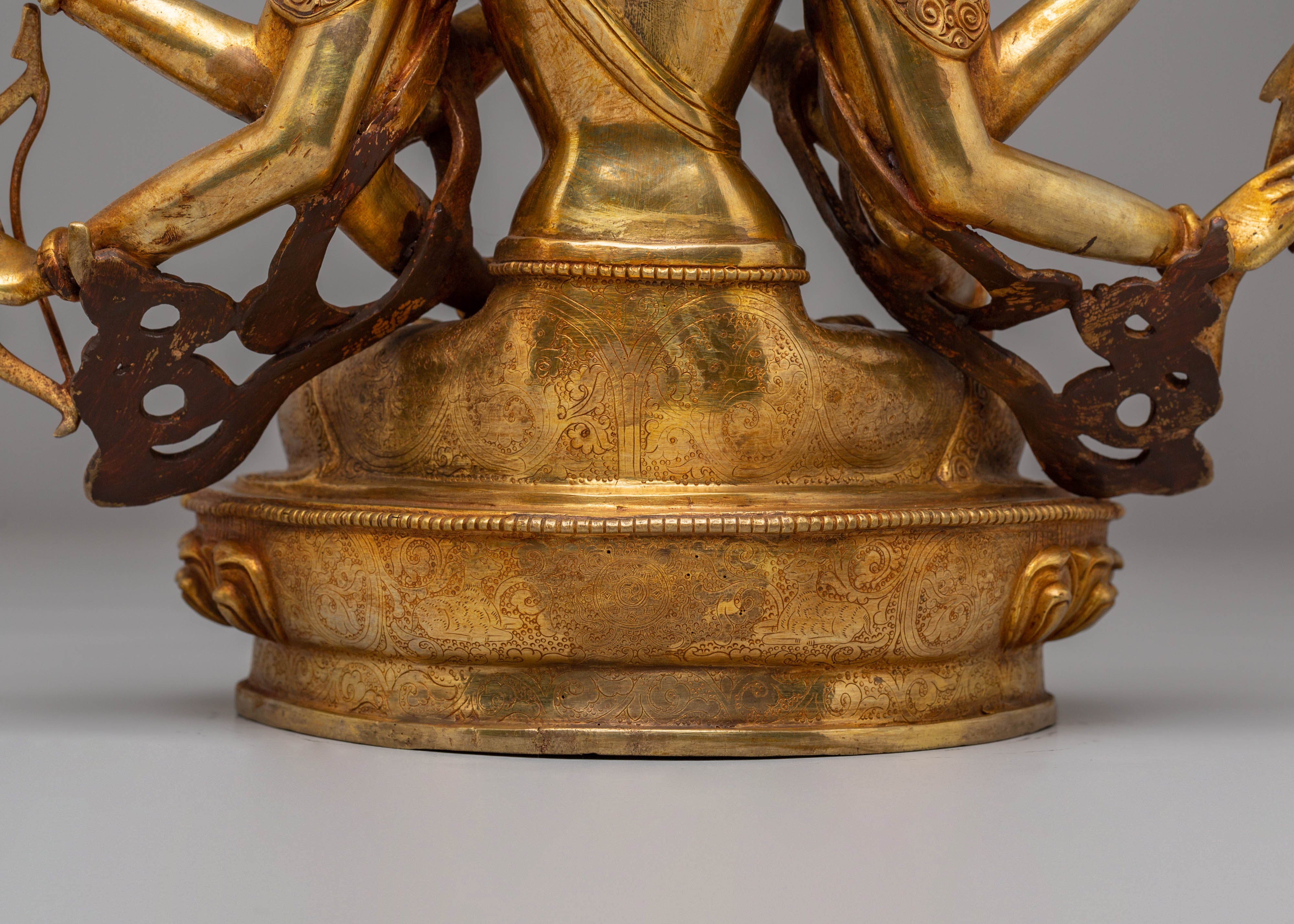 Handmade Golden Namgyalma Statue | Dakini of Longevity