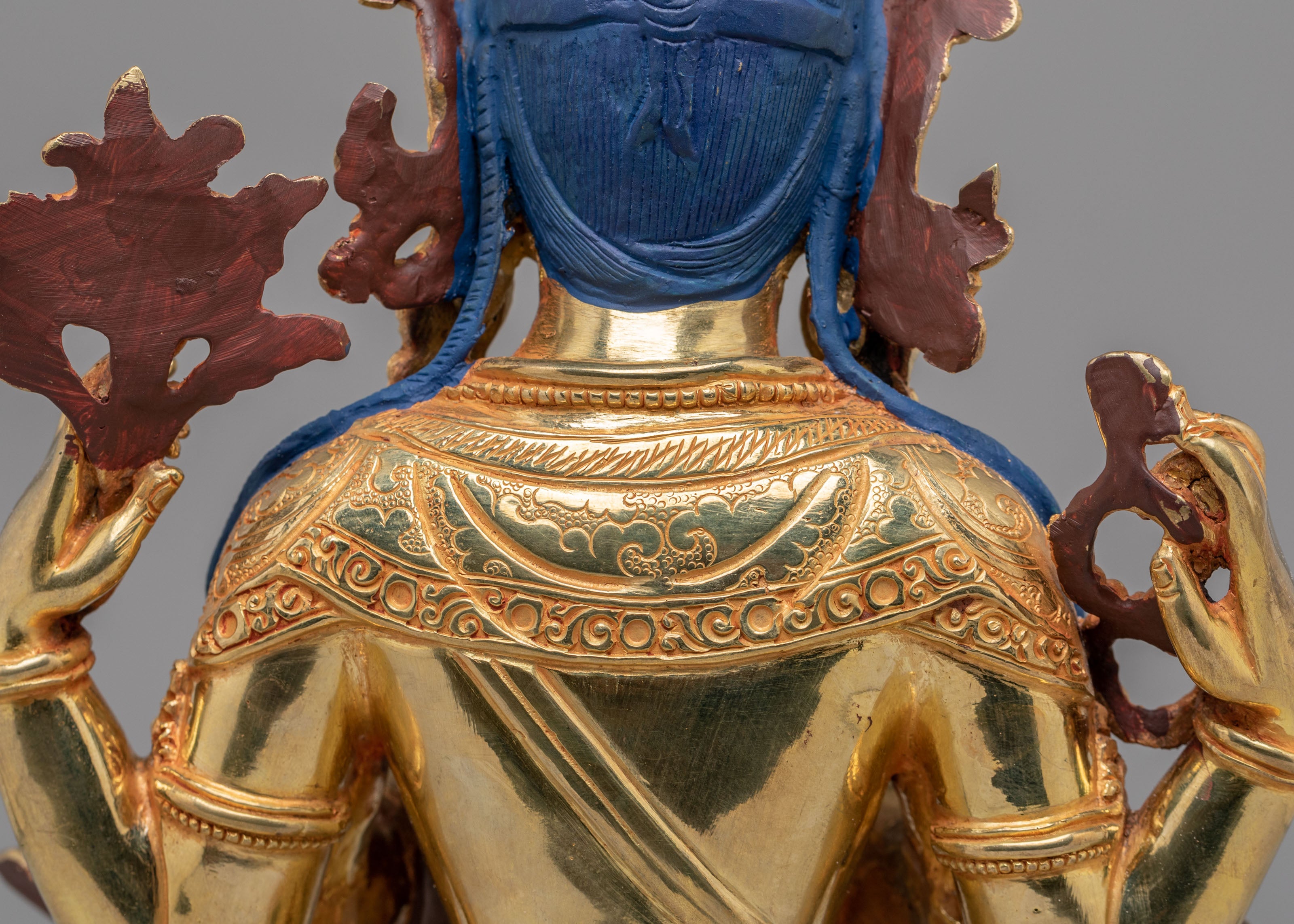 Himalayan Chenrezig Figurine | Traditional Tibetan Avalokiteshvara Statue