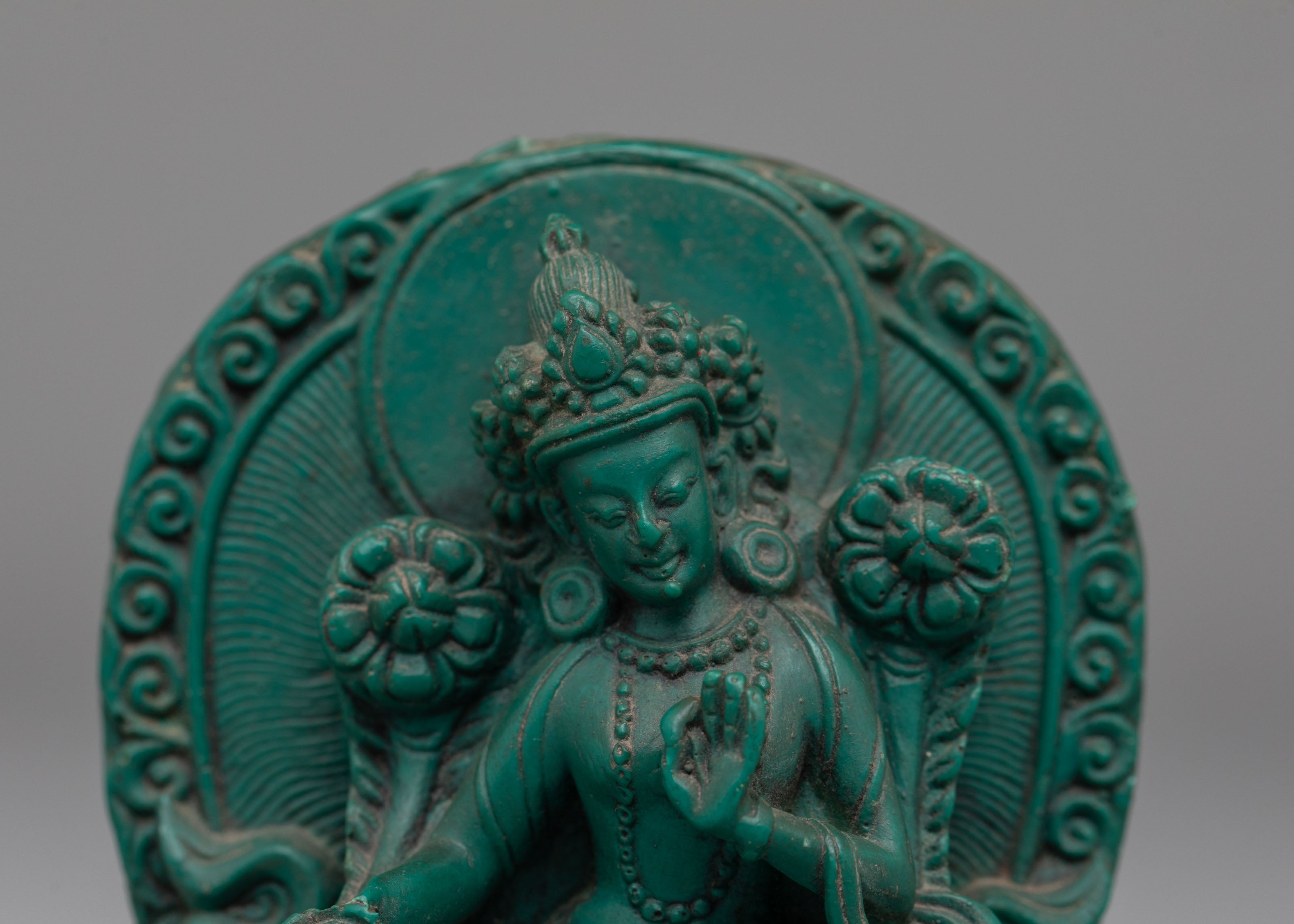 Spiritual Green Tara Sacred Sculpture | Himalayan Artwork for Meditation & Blessings
