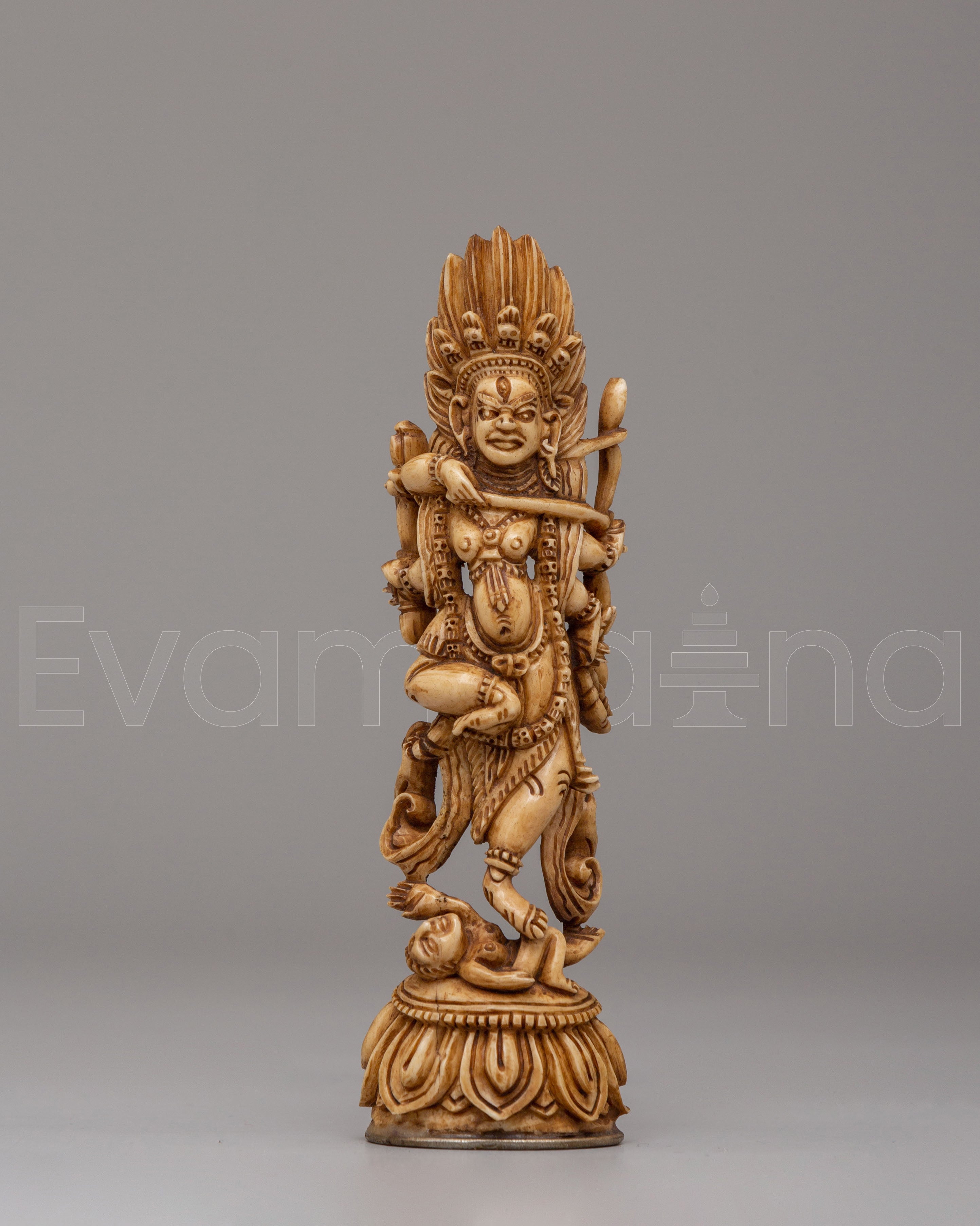Handcrafted Mahakala Bone Sculpture