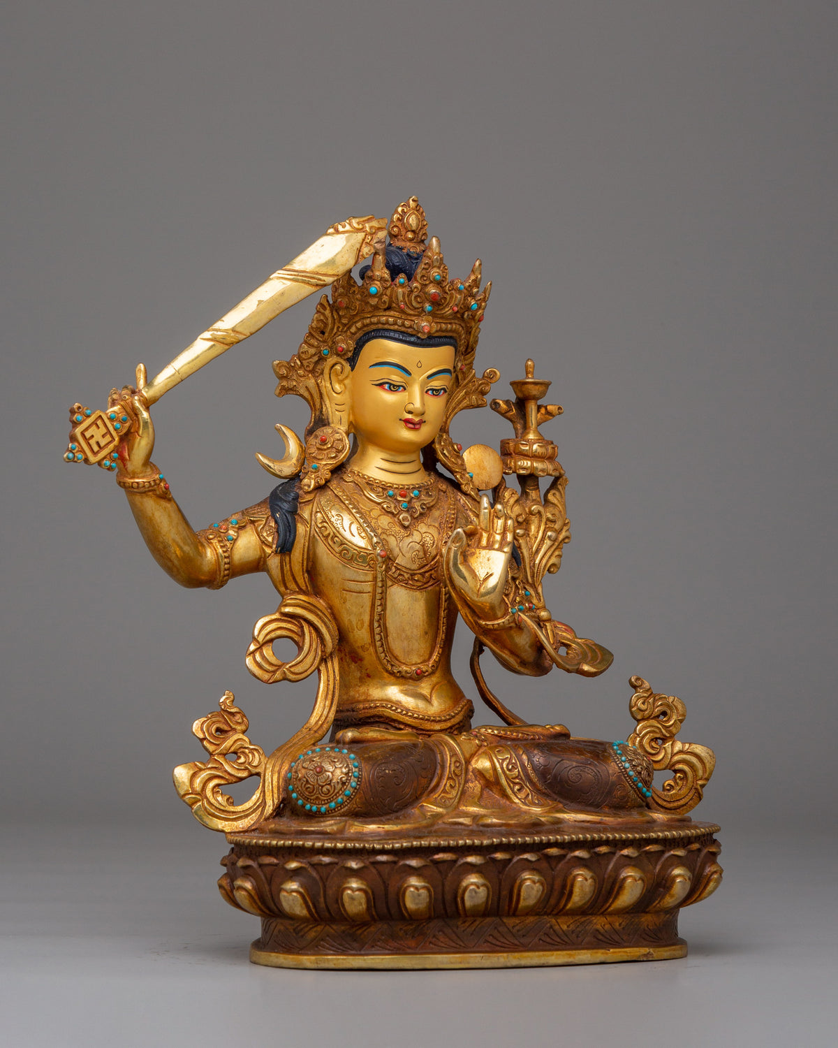 Handmade Manjushri Deity Statue | Bodhisattva of Wisdom
