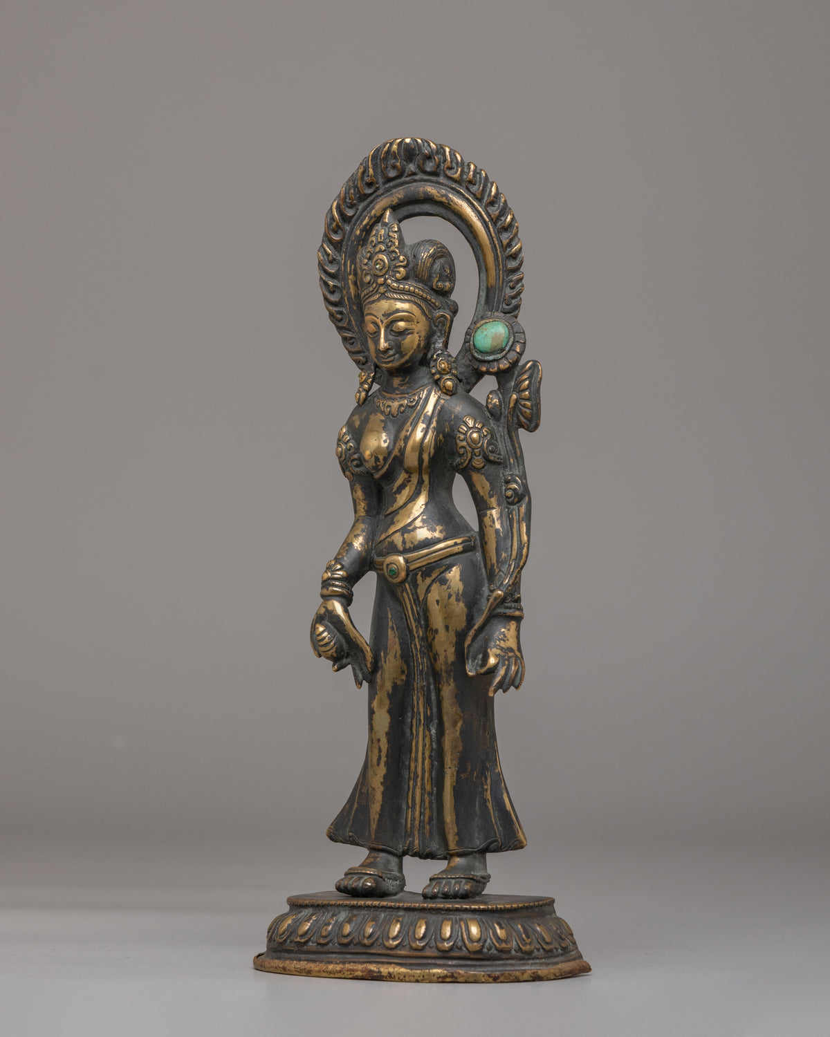 Standing Green Tara Statue for Altar | Tibetan Deity of Compassion