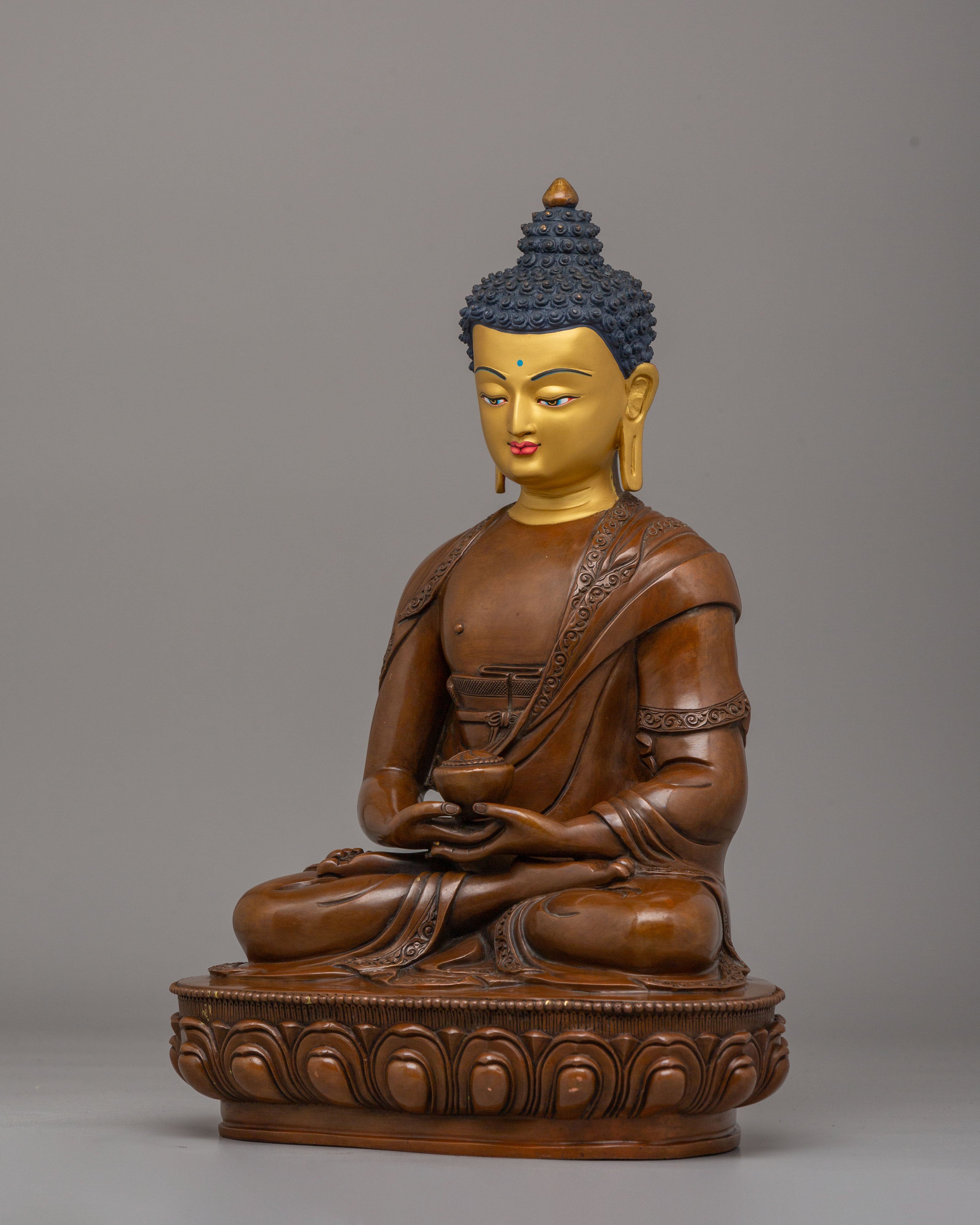 Tibetan Amitabha Sculpture for Wisdom | Handmade Buddha Statue for Meditation