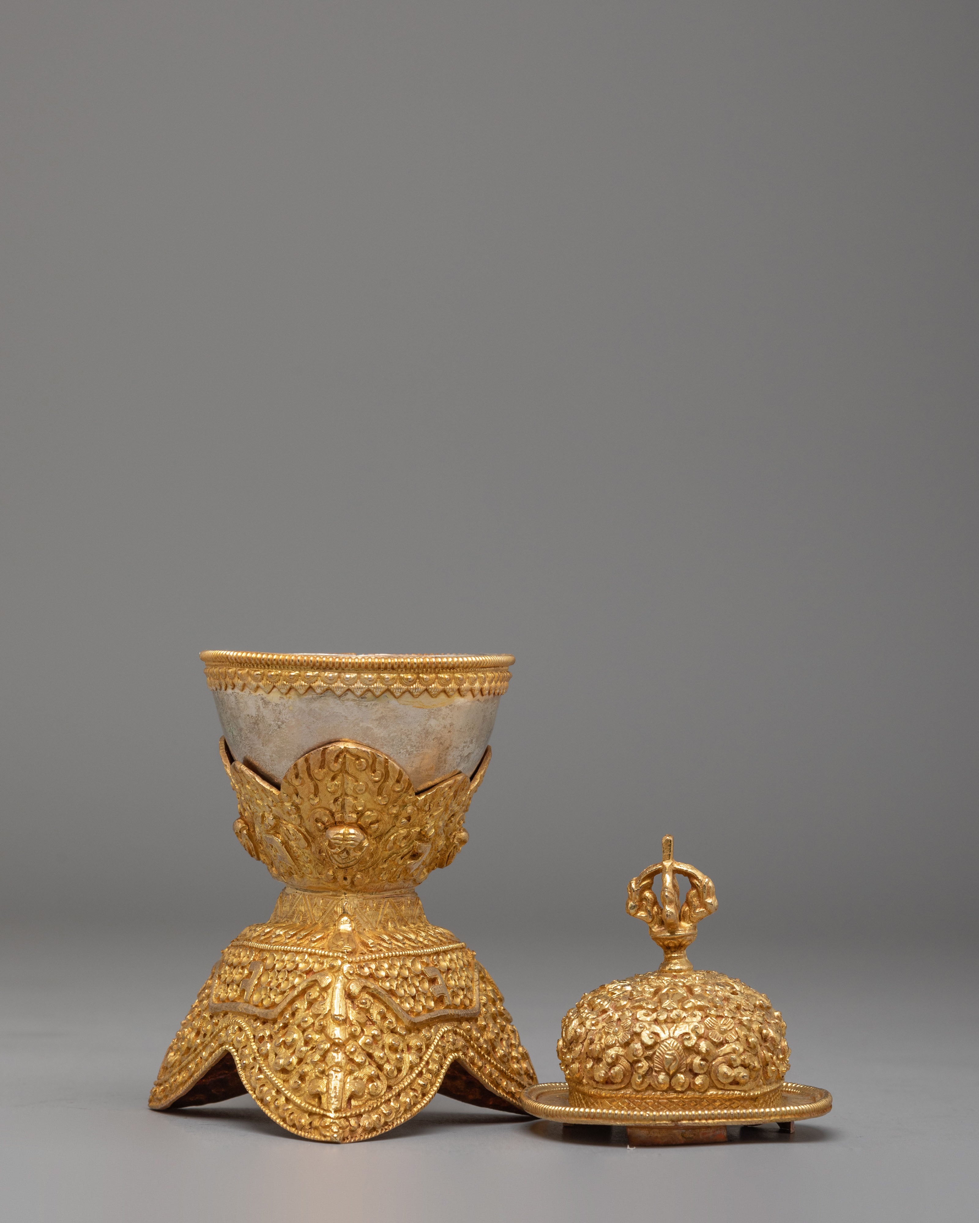 Kapala Ritual Skull Cup Set | Handcrafted Buddhist Kapala