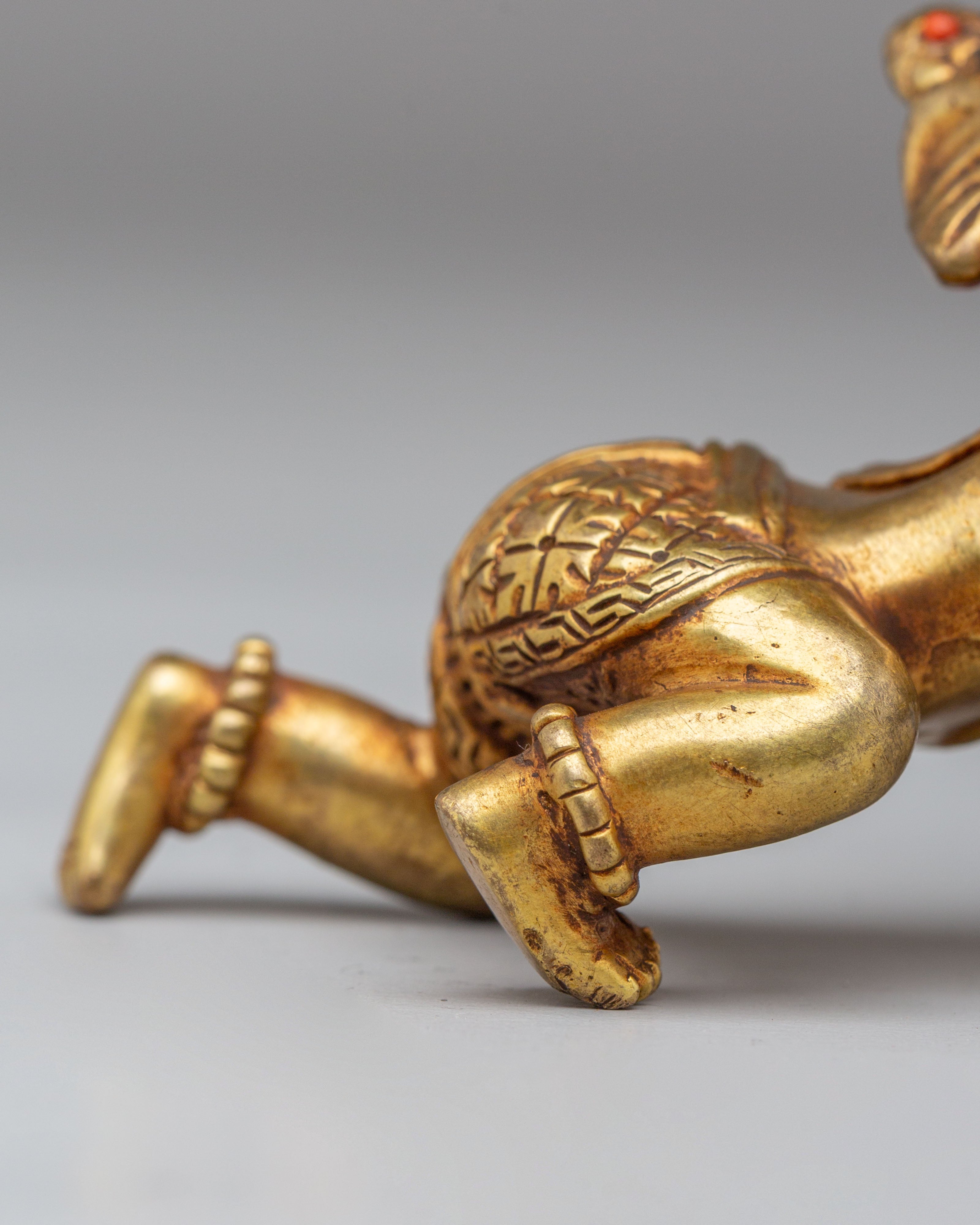 Divine Ganesh God Statue | Gold Plated Copper Sculpture