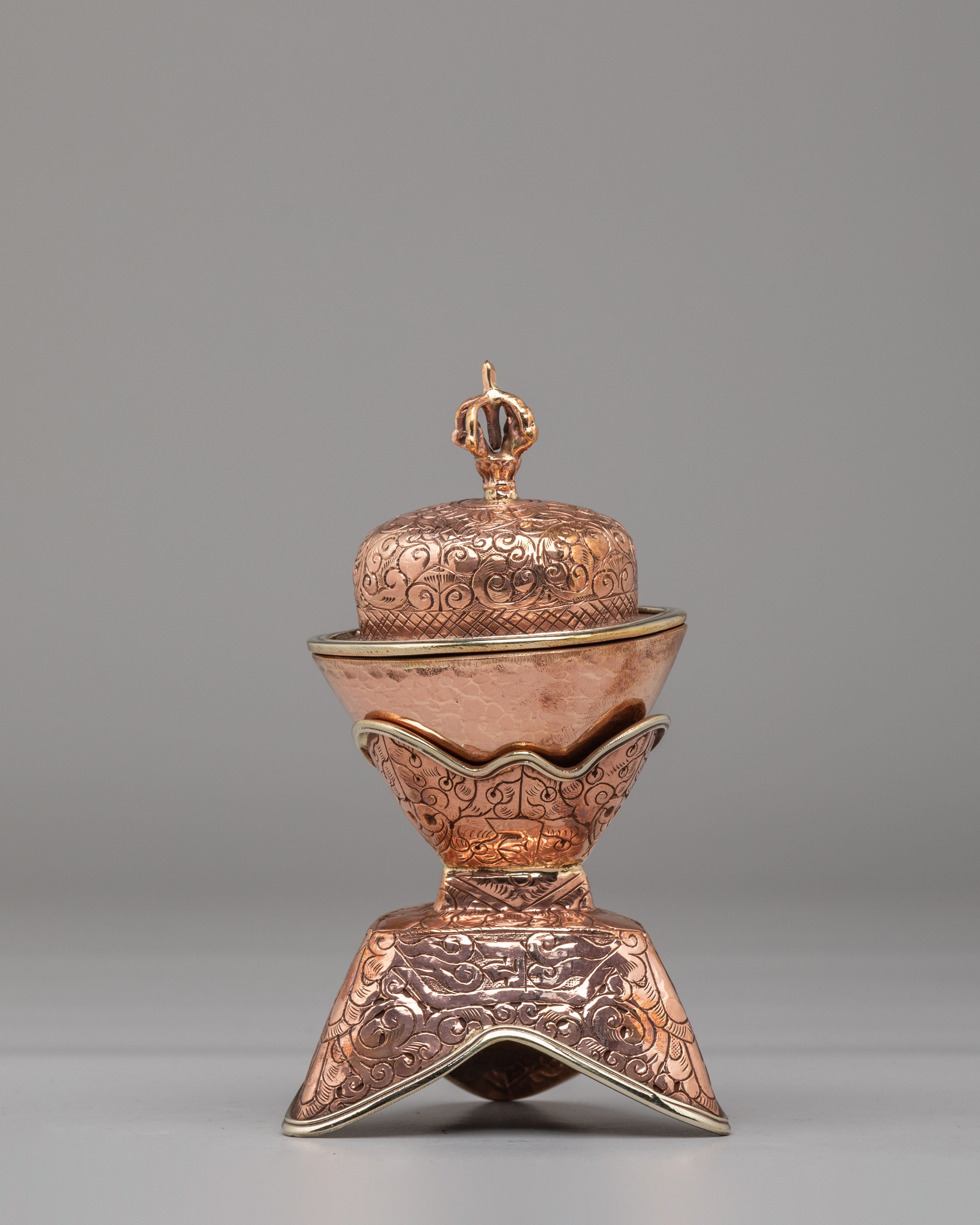 Tibetan Ceremonial Kapala | Buddhist Skull Cup for Rituals
