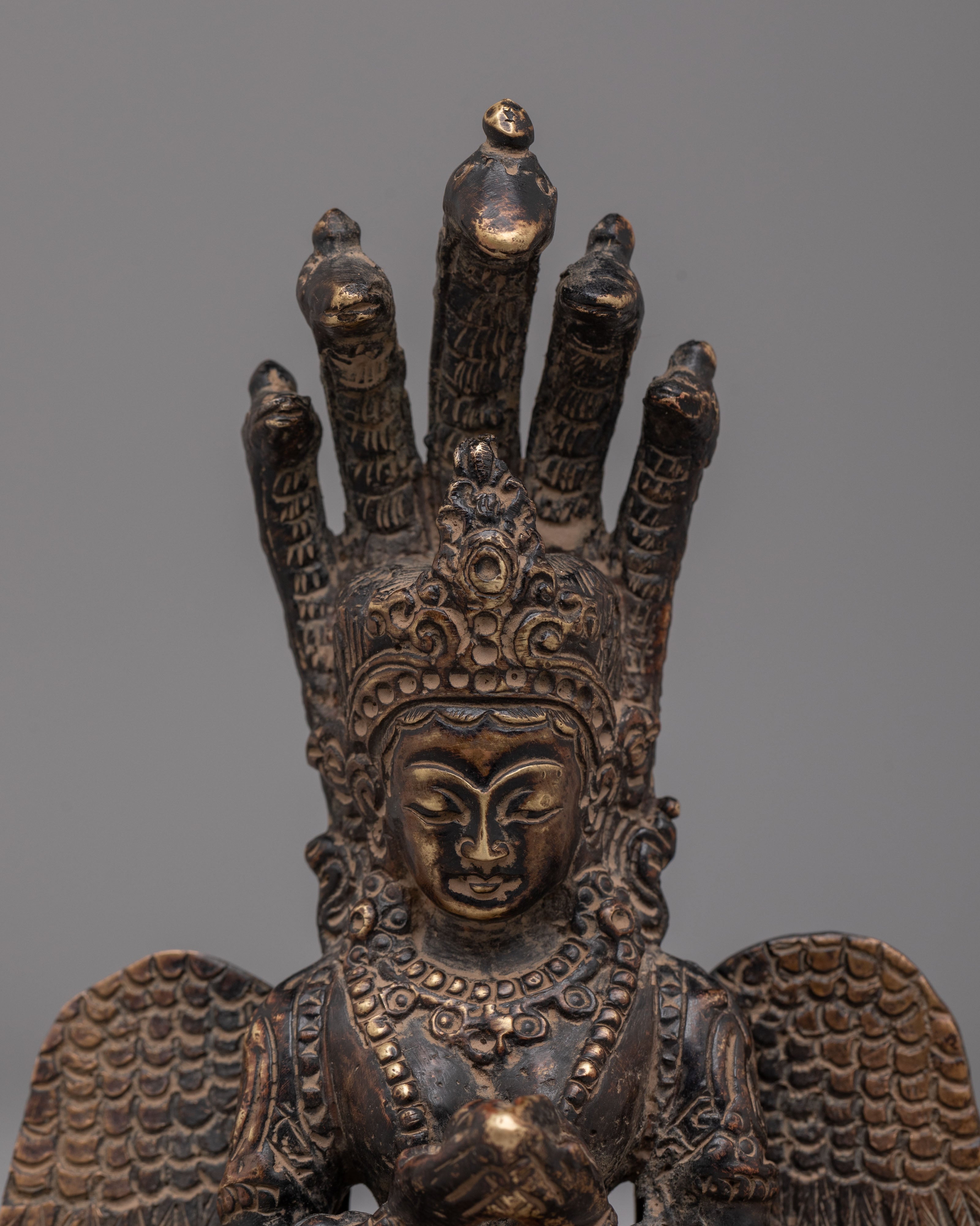 Nagkanya Deity Figurine | Copper Body with Antique Finishing