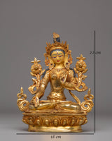 Handcrafted White Tara Sculpture for Decor