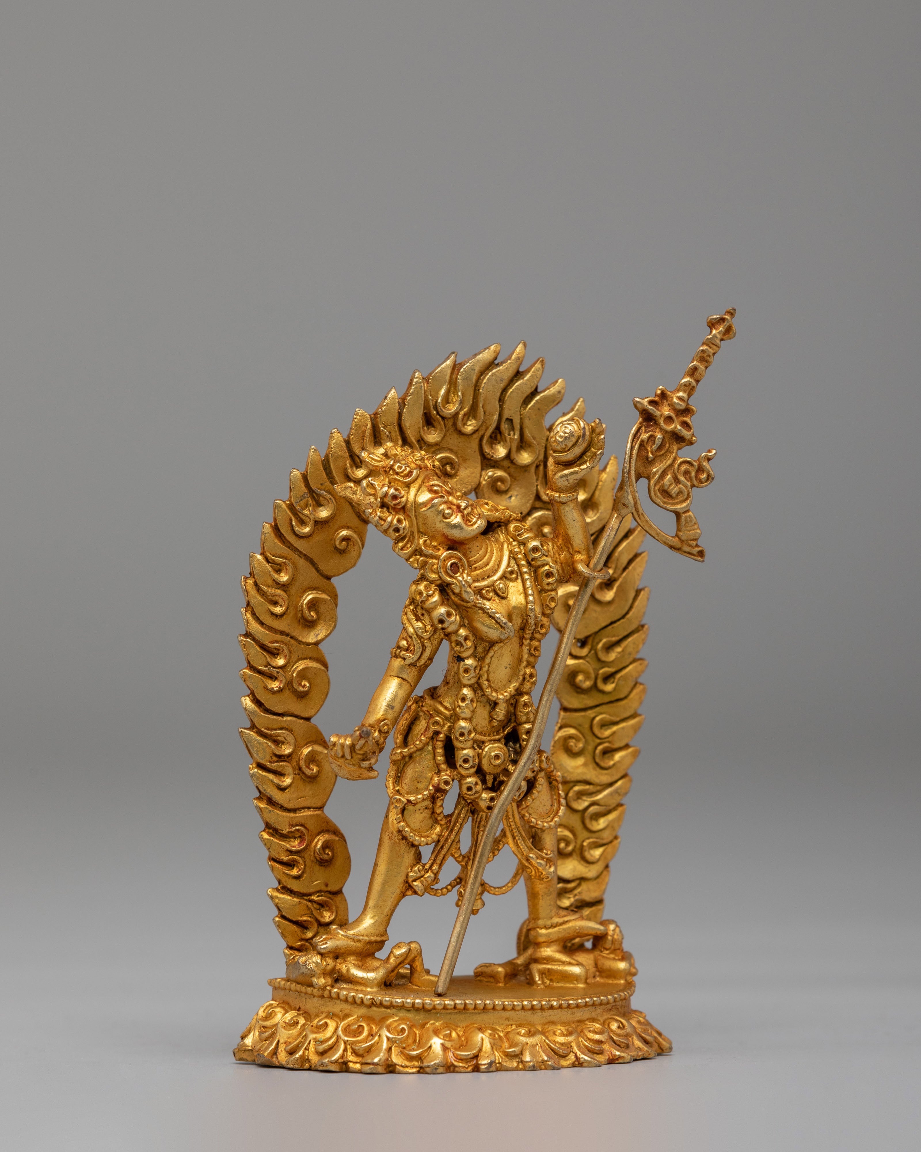 Divine Vajrayogini Deity Statue | Handcrafted Gold-Plated Copper Sculpture