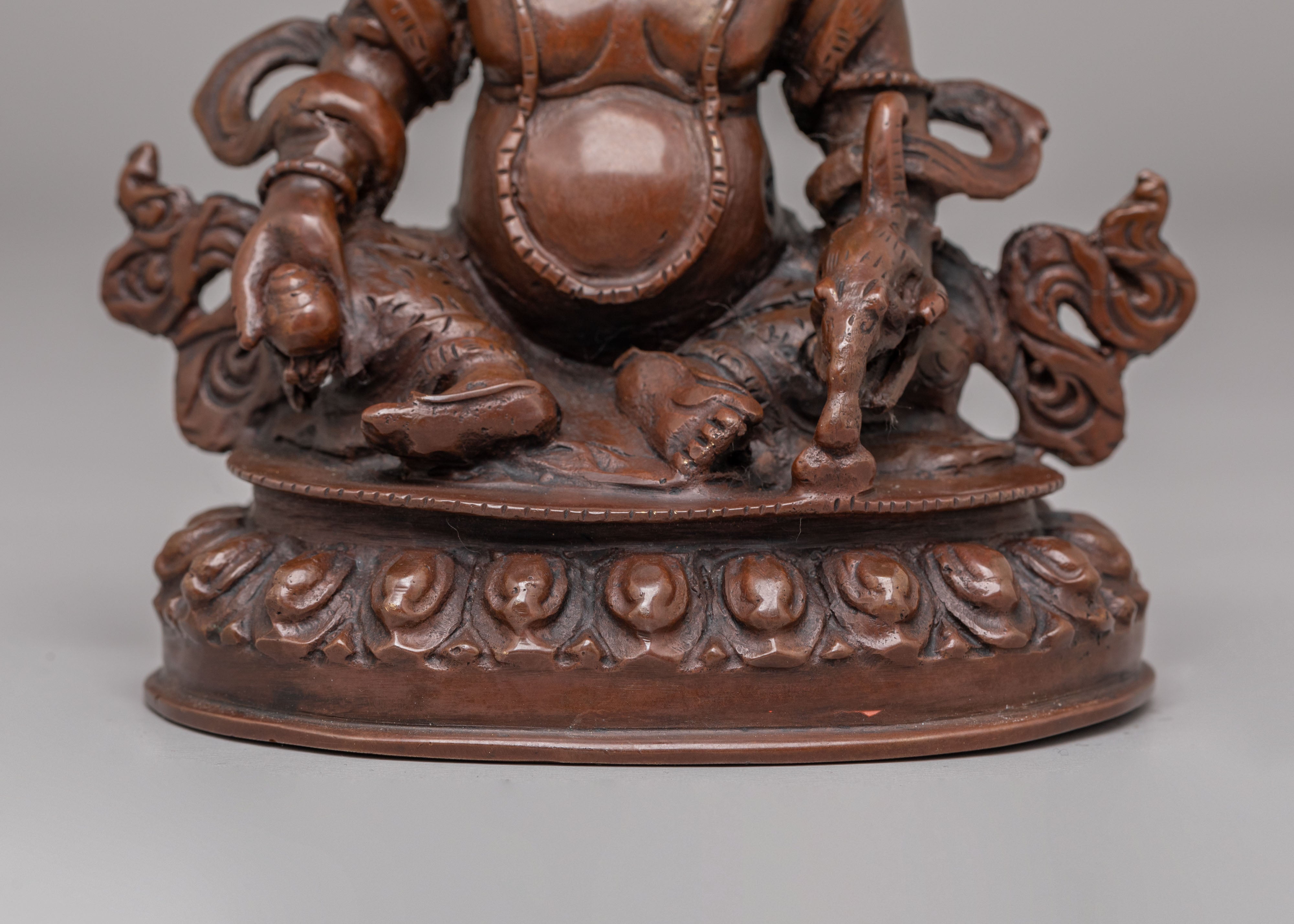 Spiritual Dzambhala Shrine Statue | Copper Body with 24K Gold Plating