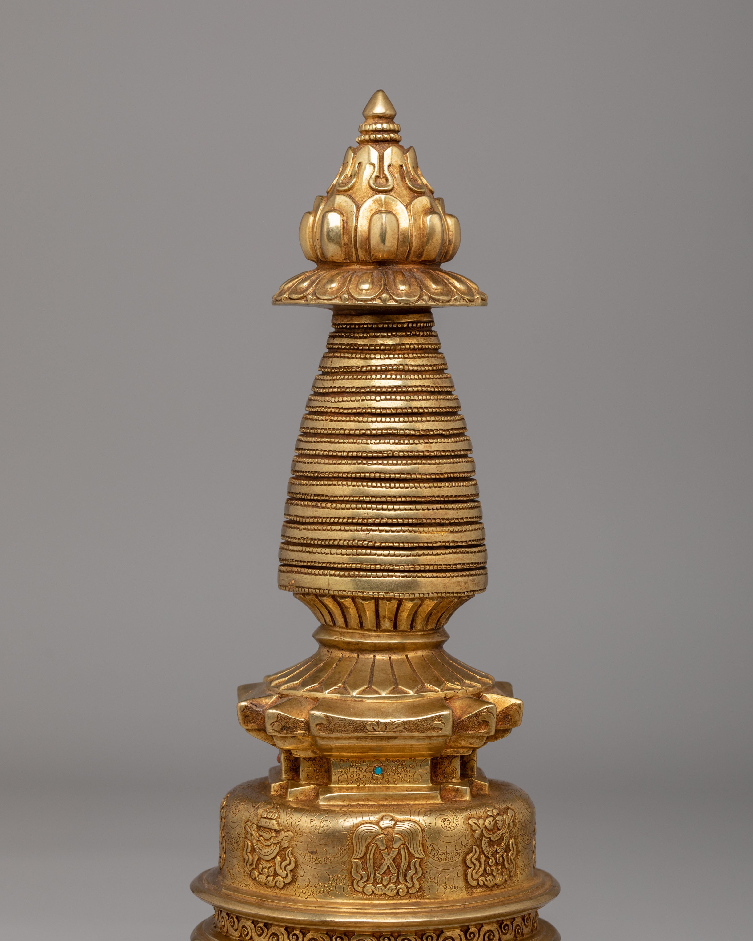 Ritual Kadampa Stupa | Gold Plated Buddhist Decor