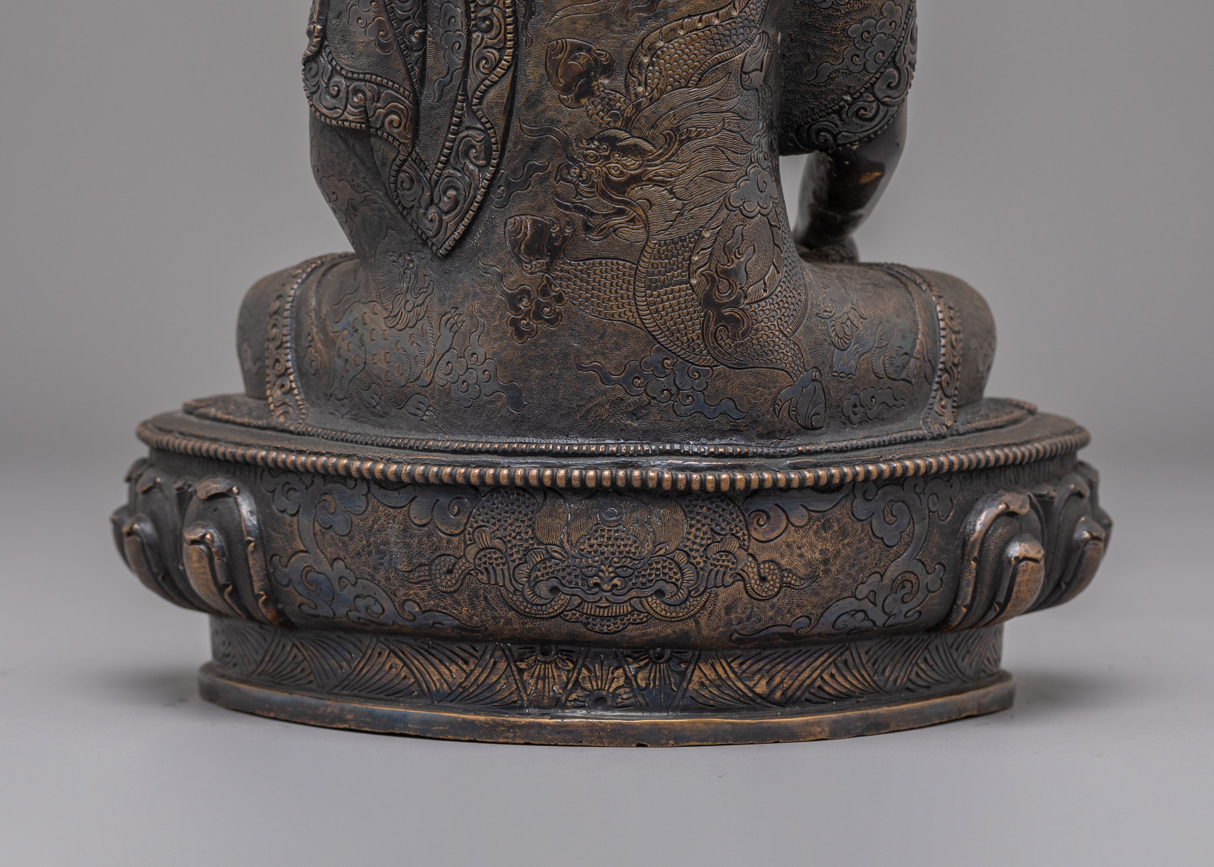 Traditional Himalayan Shakyamuni Buddha Figure | Artwork for Spiritual Decor