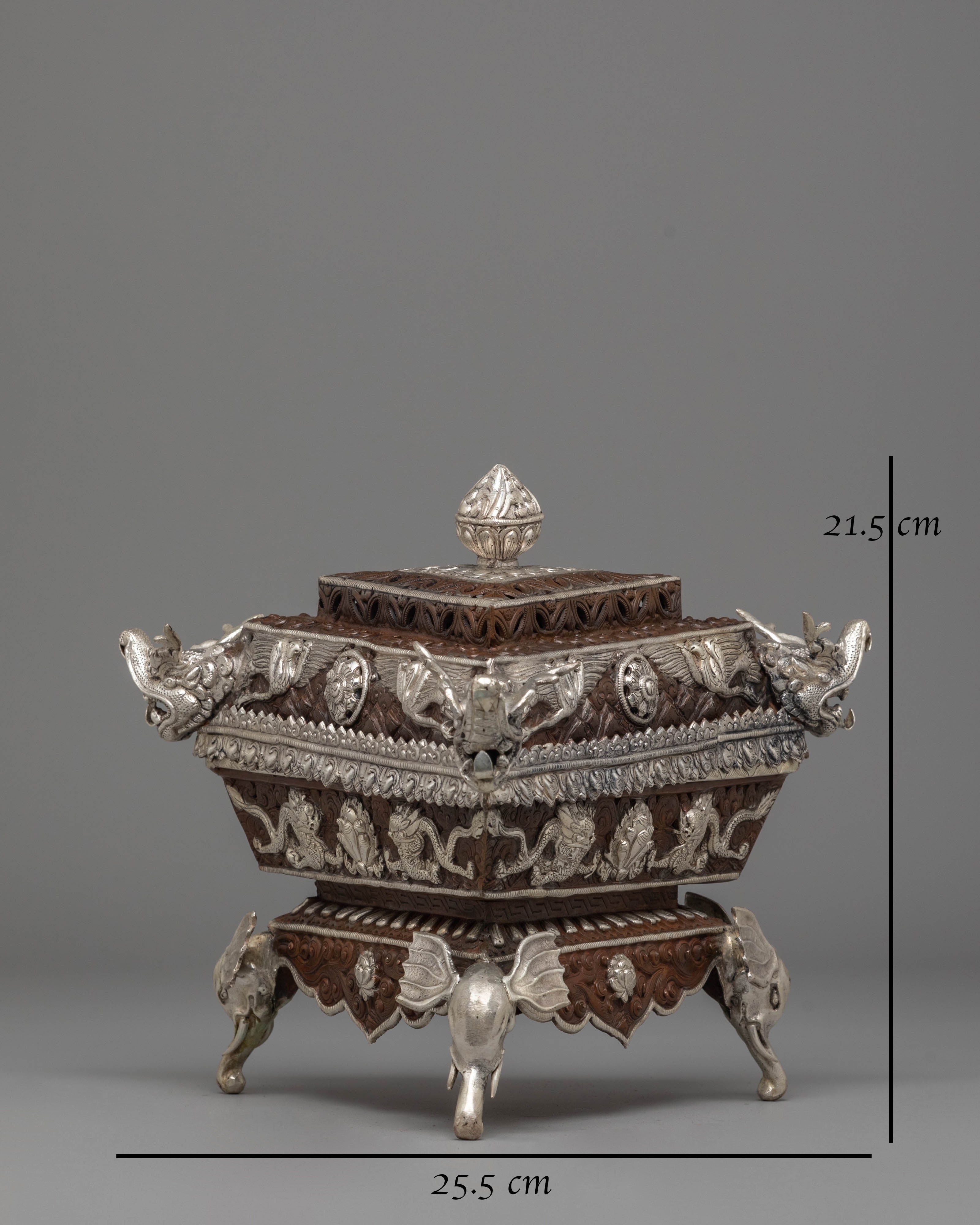 Decorative Silver Plated Incense Burner | Handcrafted Copper Incense Holder