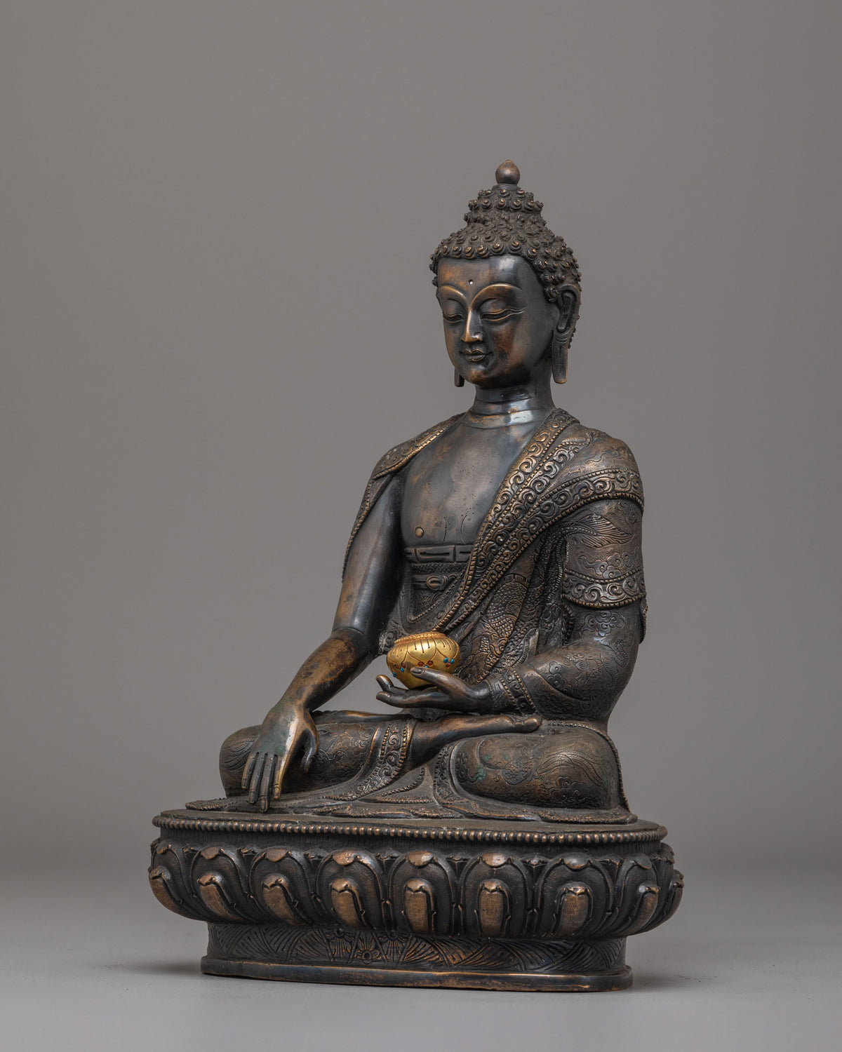 Traditional Himalayan Shakyamuni Buddha Figure | Artwork for Spiritual Decor