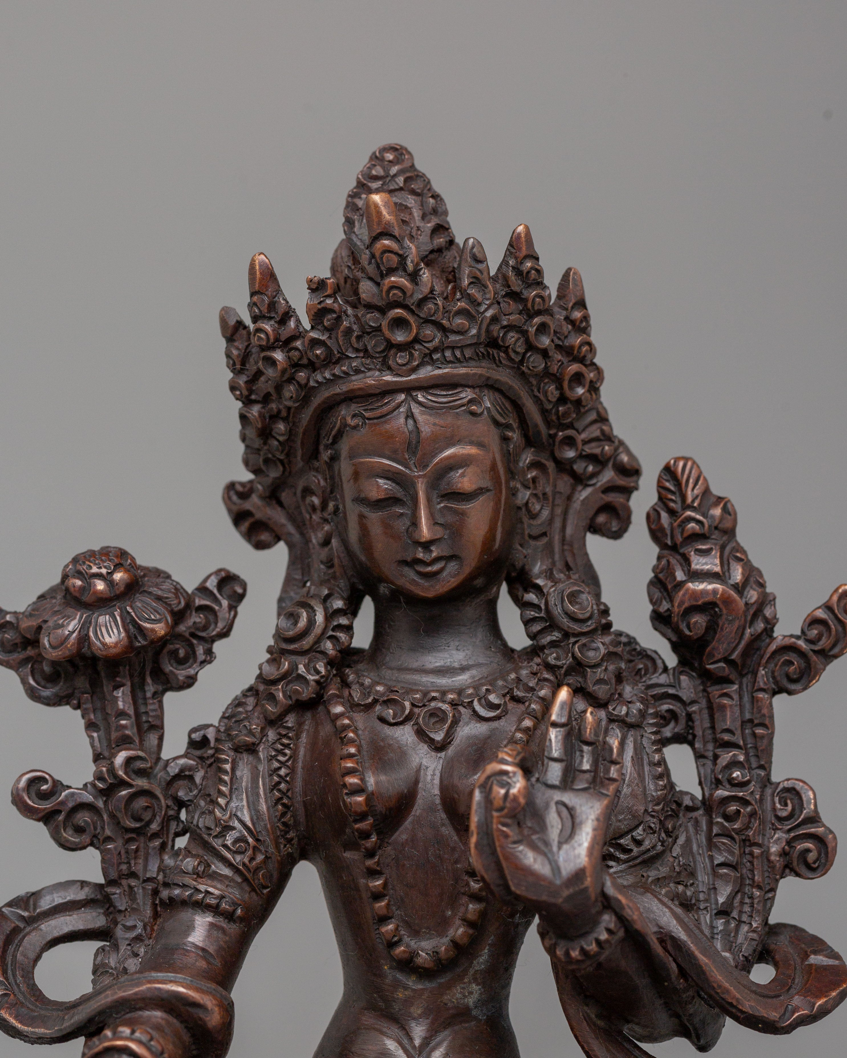 Himalayan White Tara Buddhist Statue | Tibetan Goddess of Compassion