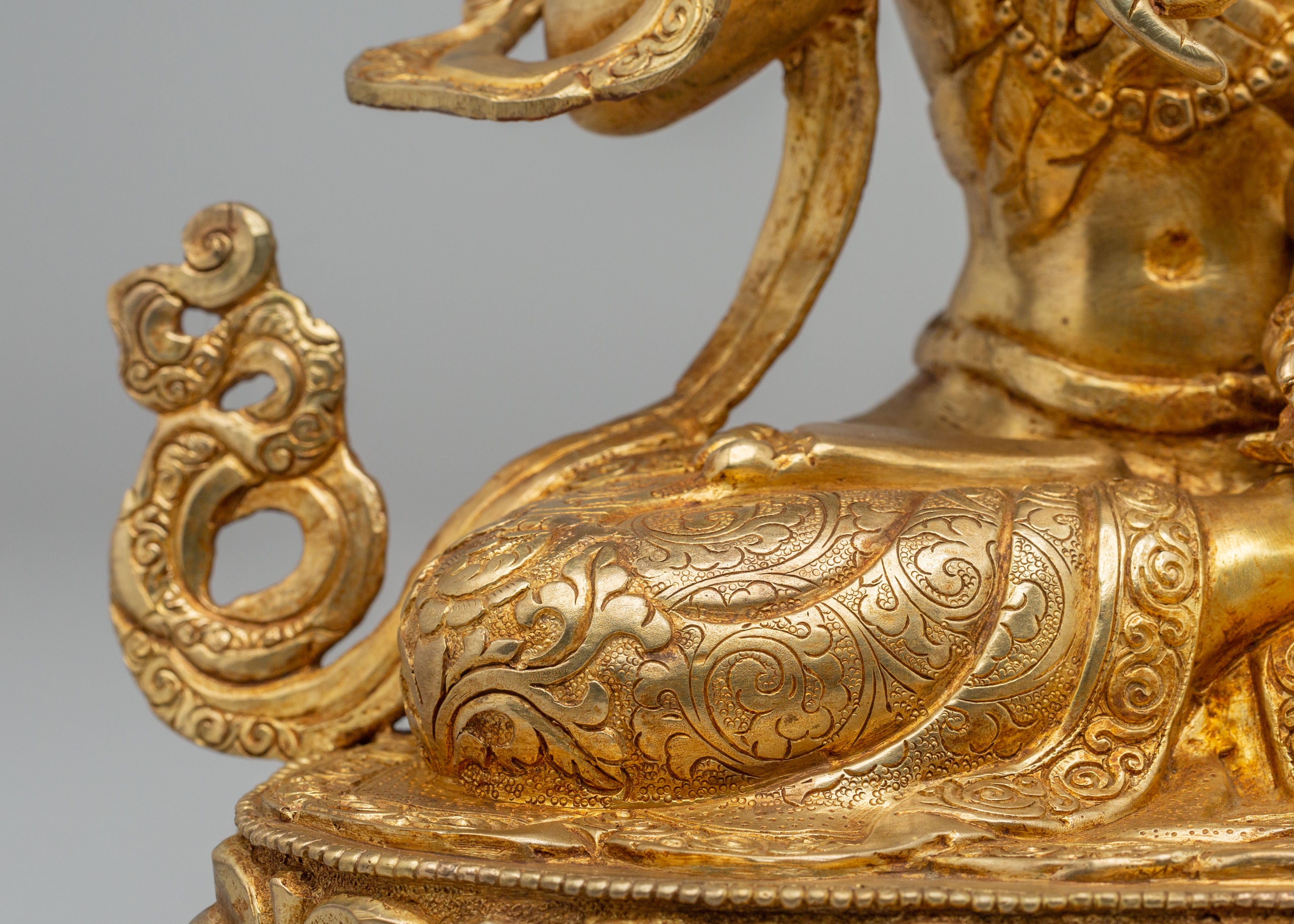 Tibetan Buddhist Vajrasattva Statue | 24K Gold Plated Copper Sculpture