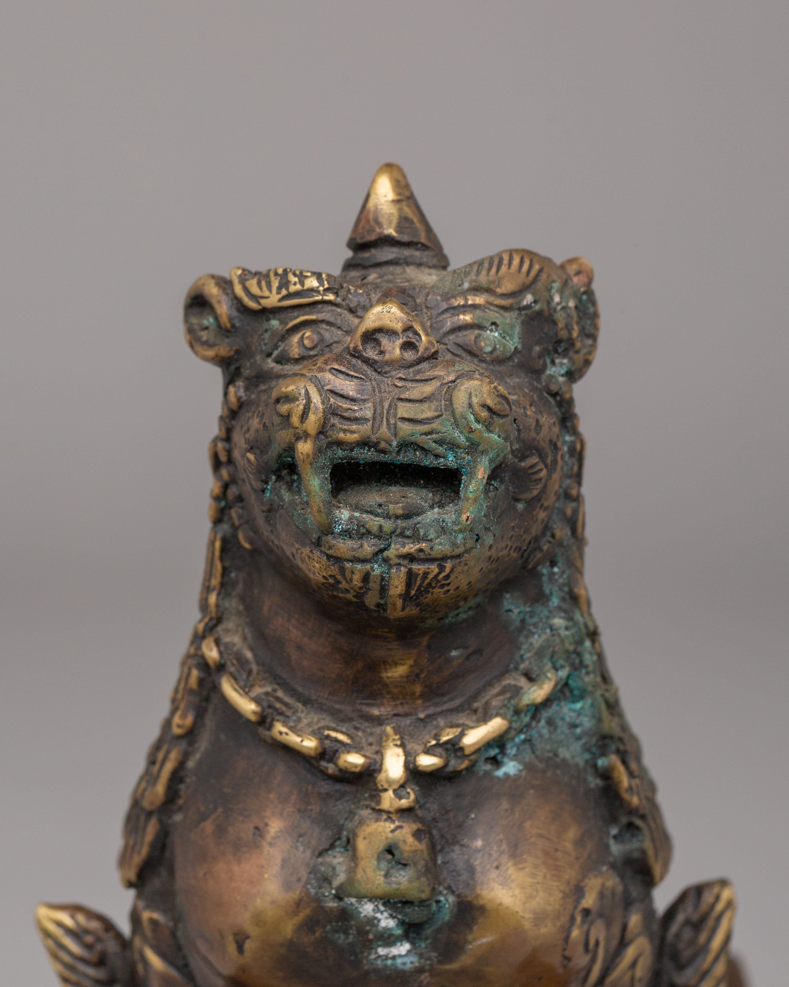Buddhist Guardian Lion Sculpture Set | Symbol of Protection & Strength