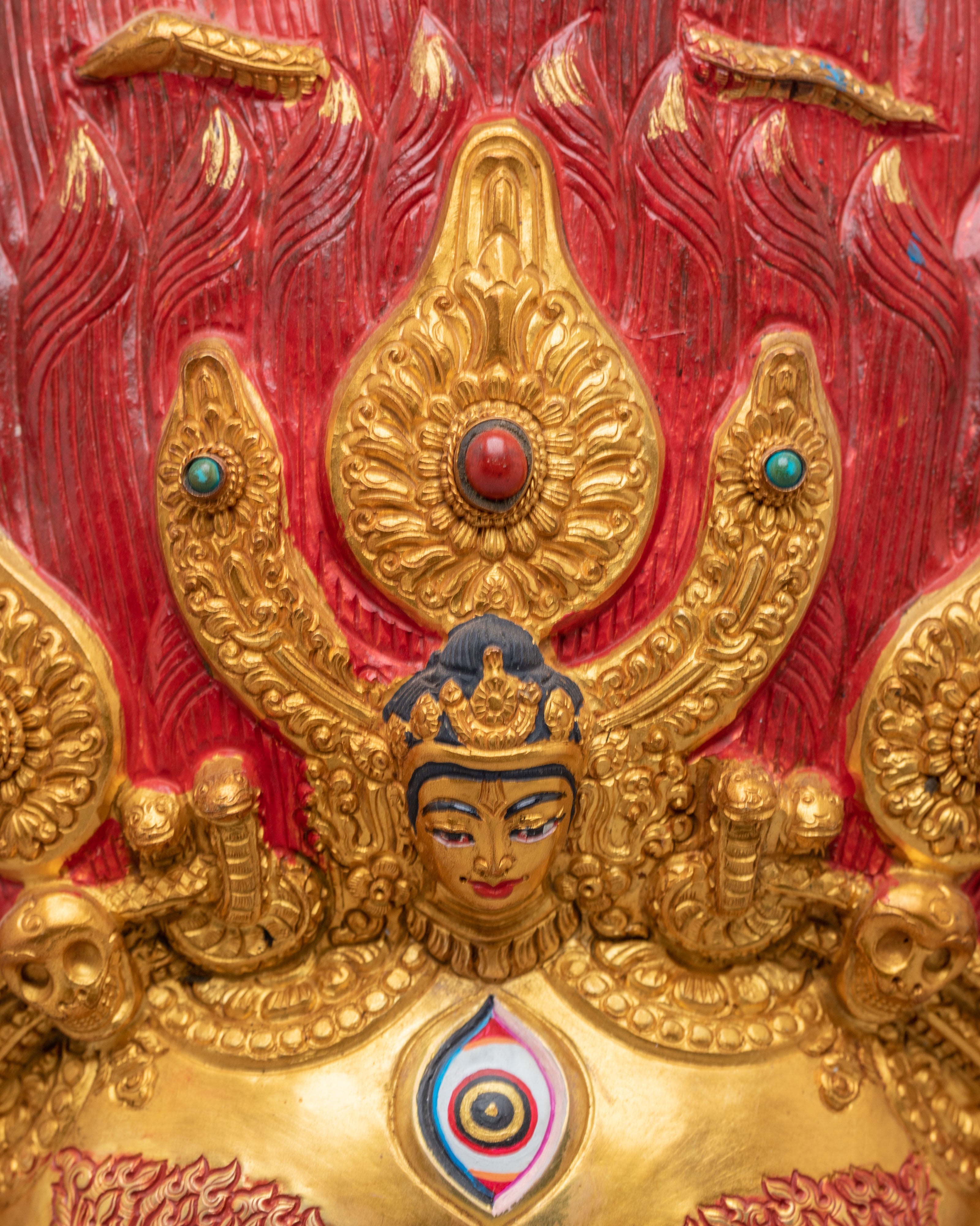 Dharmapala Mahakala Wall Hanging | Gold Plated Mahakala Wall Art