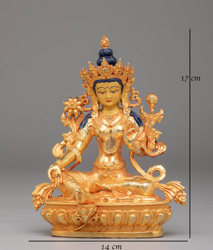 Green Tara Meditation Statue | Tibetan Goddess of Compassion & Protection