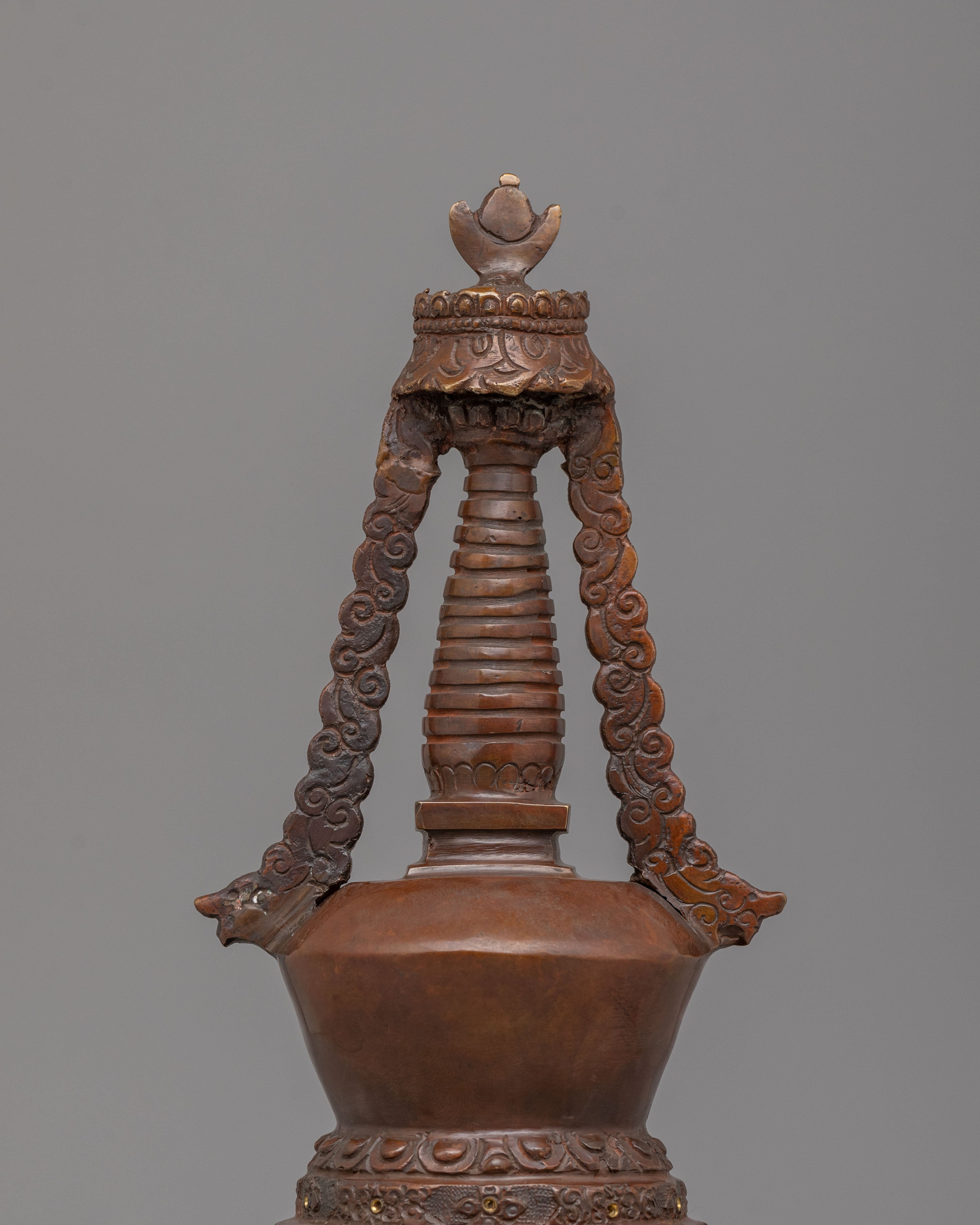 Handmade Lotus Blossom Stupa For Altar | Tibetan Ritual Art
