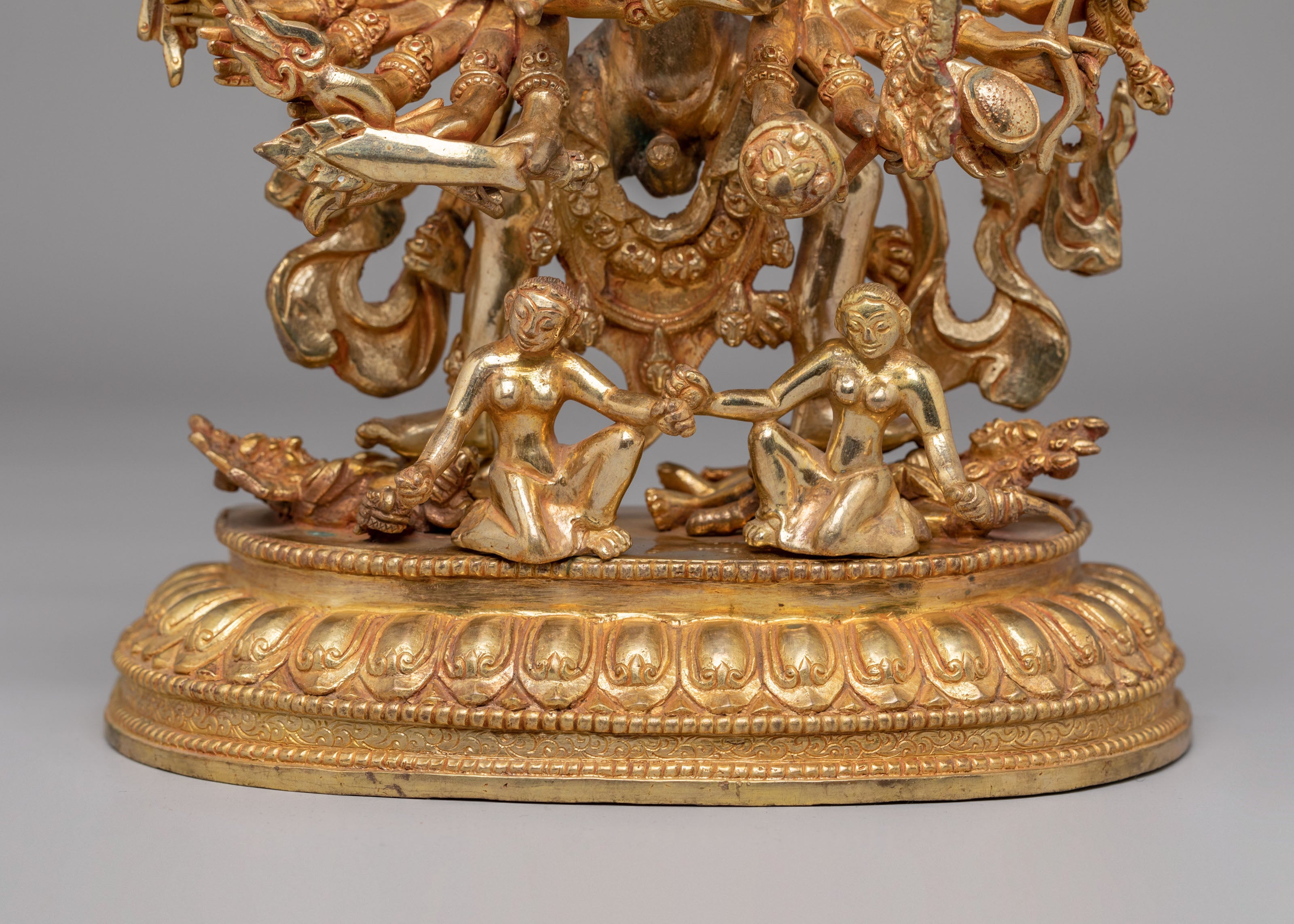 Hevajra Vajrayana Sculpture | 24K Gold Plated Buddhist Deity Statue