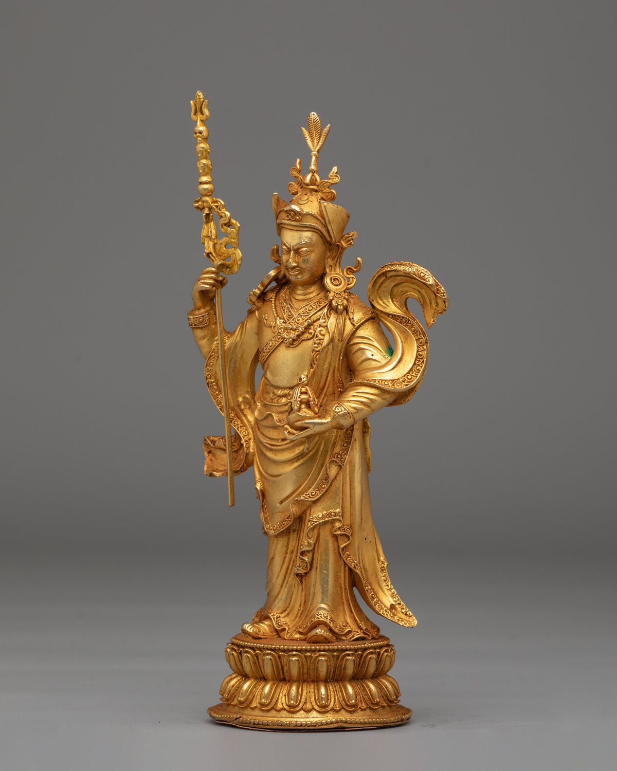 Handcrafted Standing Guru Rinpoche Statue | Spiritual Decor