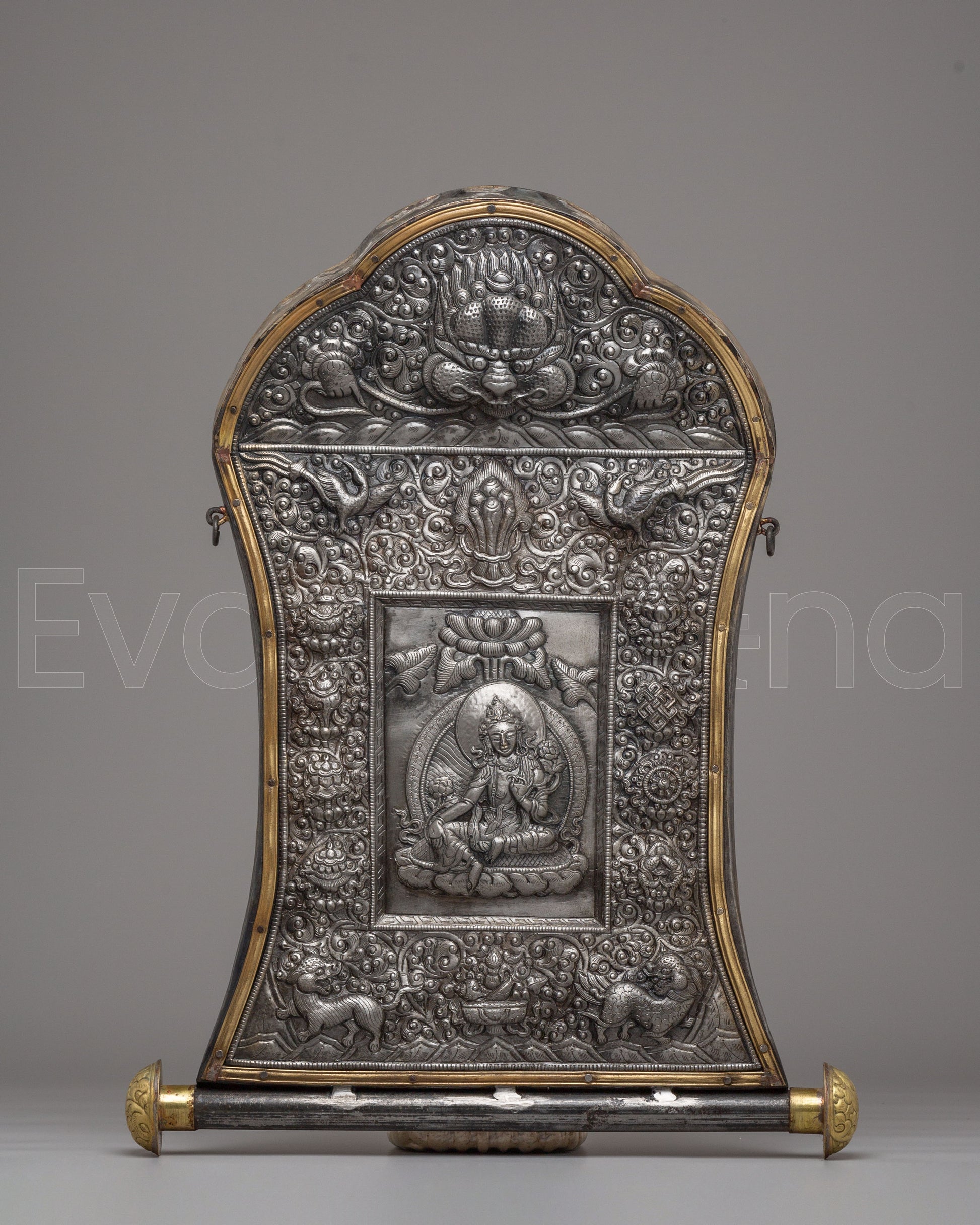 Handmade Green Tara Metal Thangka
