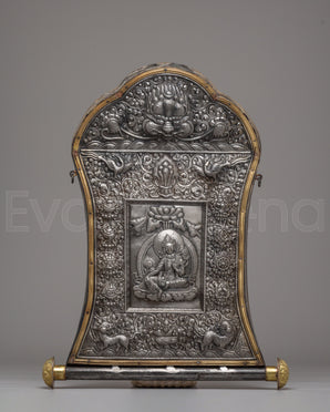 Handmade Green Tara Metal Thangka