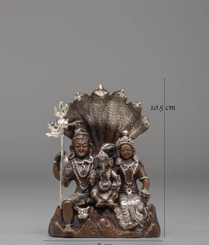 Handmade Hindu Shiva Family Statue | Sacred Symbol of Family Unity and Devotion