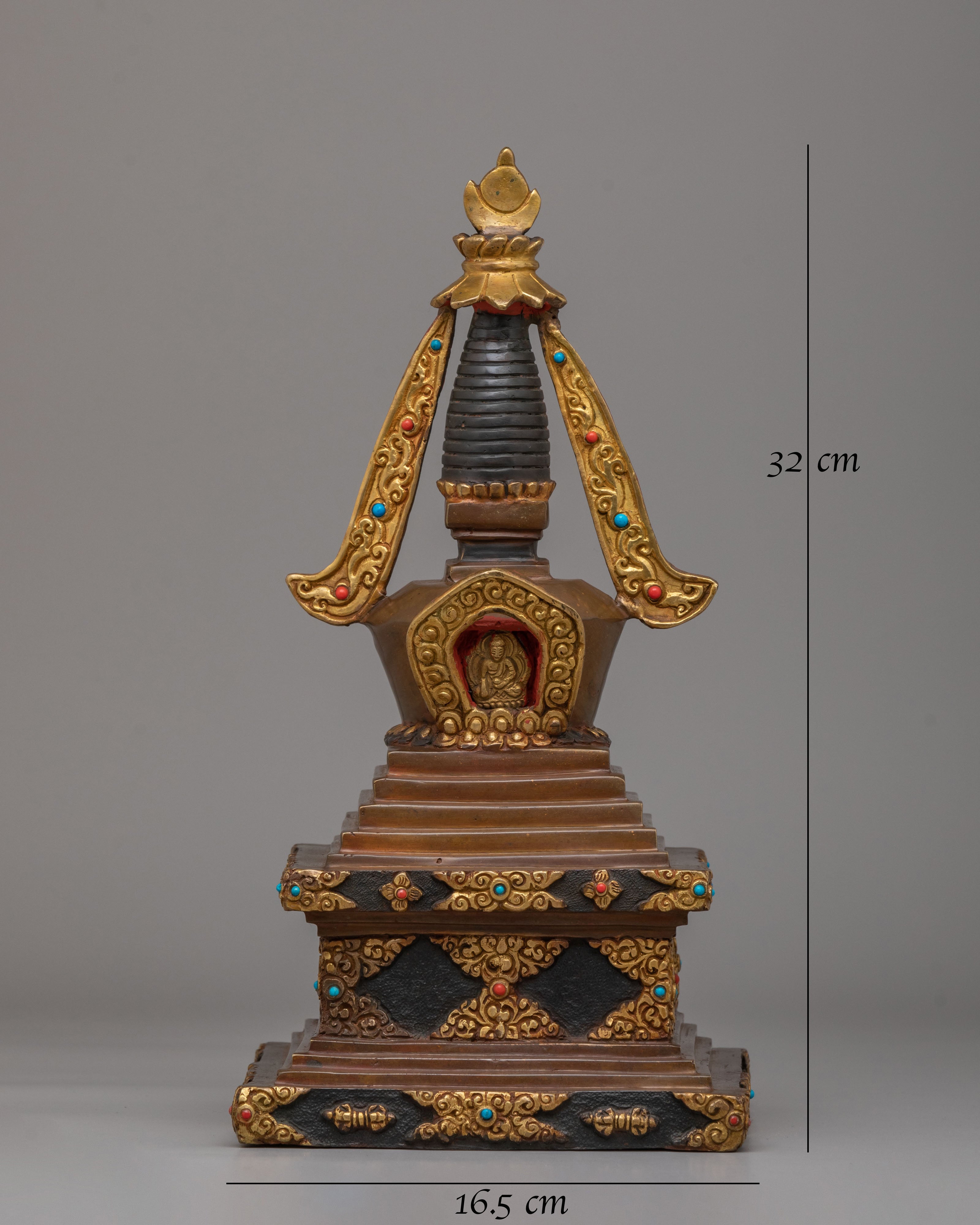 Handcrafted Altar Enlightenment Stupa | Sacred Buddhist Decor