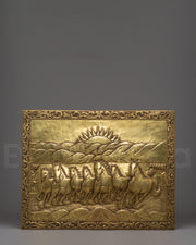 Copper Seven Horses Wall Hanging | Tibetan Decor