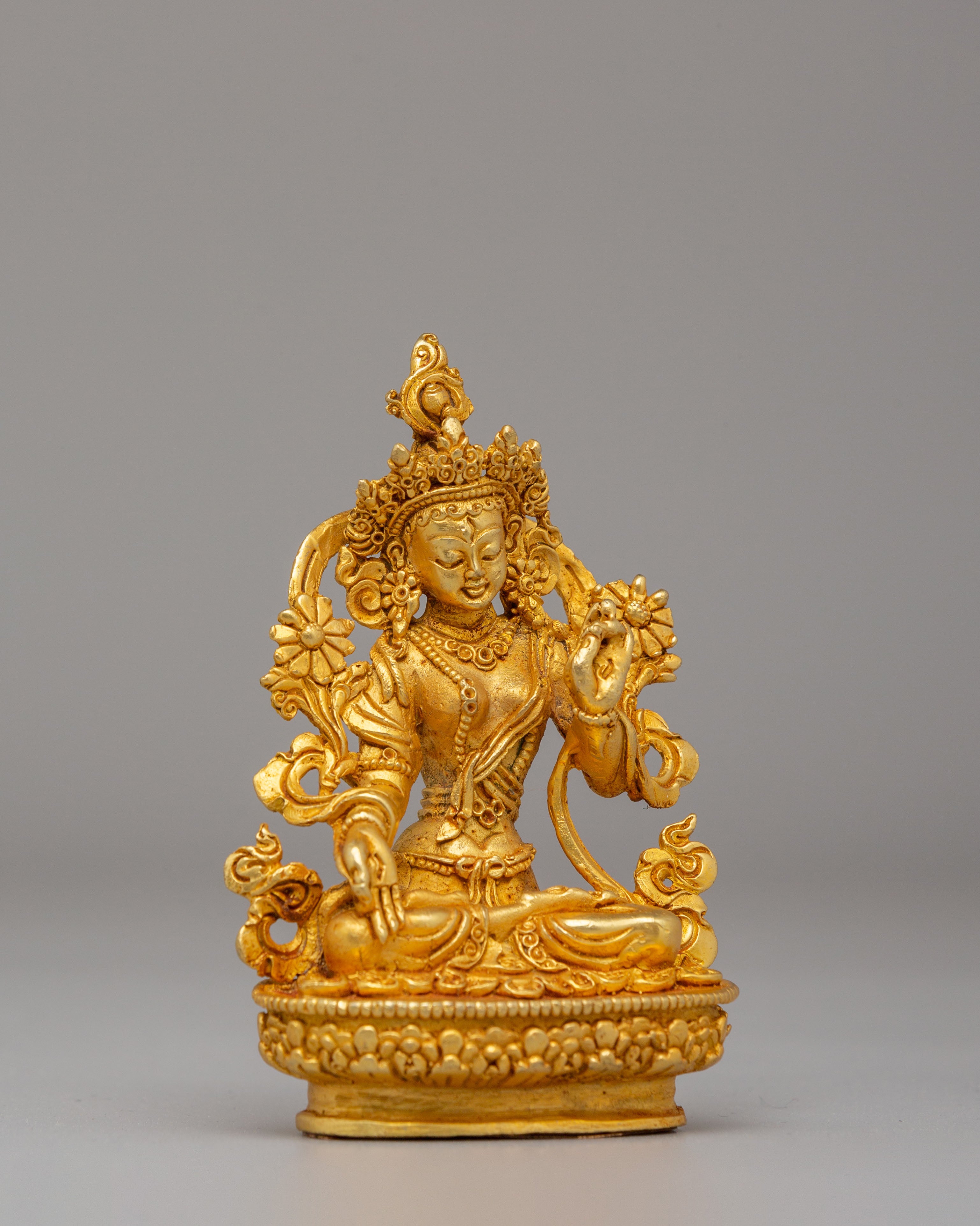 Traditional White Tara Altar Statue | Goddess of Compassion Decor