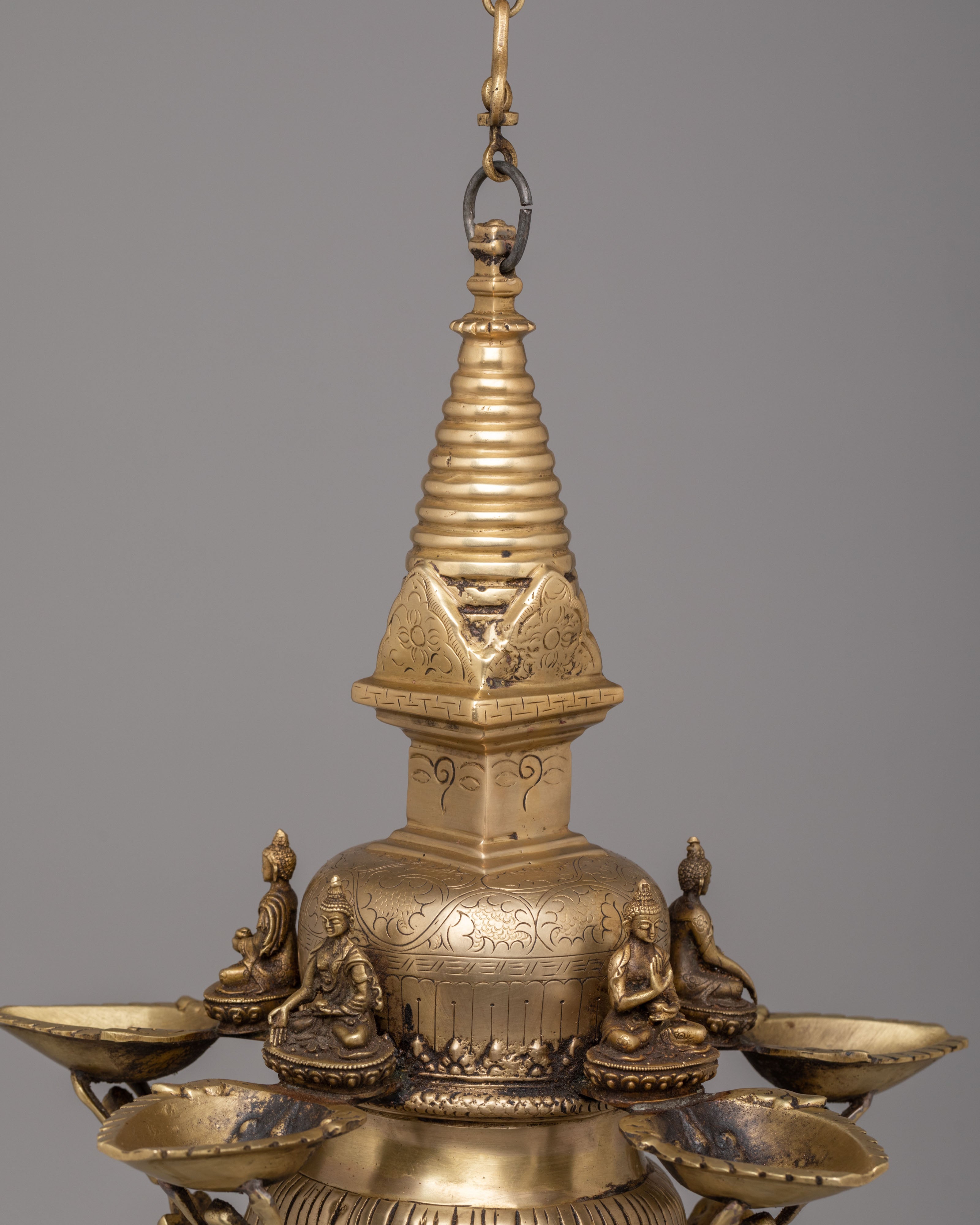 Himalayan Hanging Stupa Dalucha | Five Dhyani Buddhas in Brass