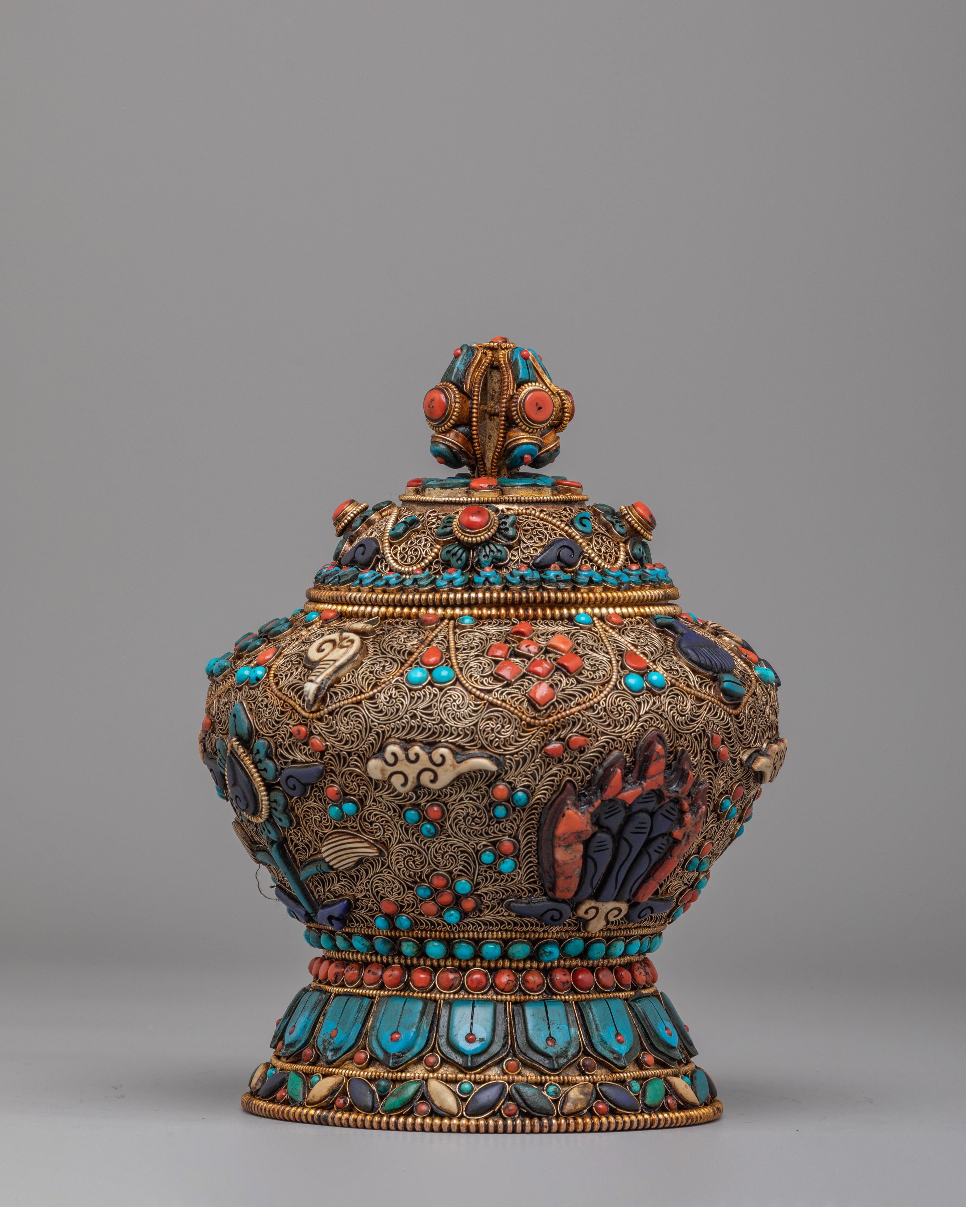 Traditional Tibetan Offering Rice Pot | A Sacred Vessel for Ritual Use