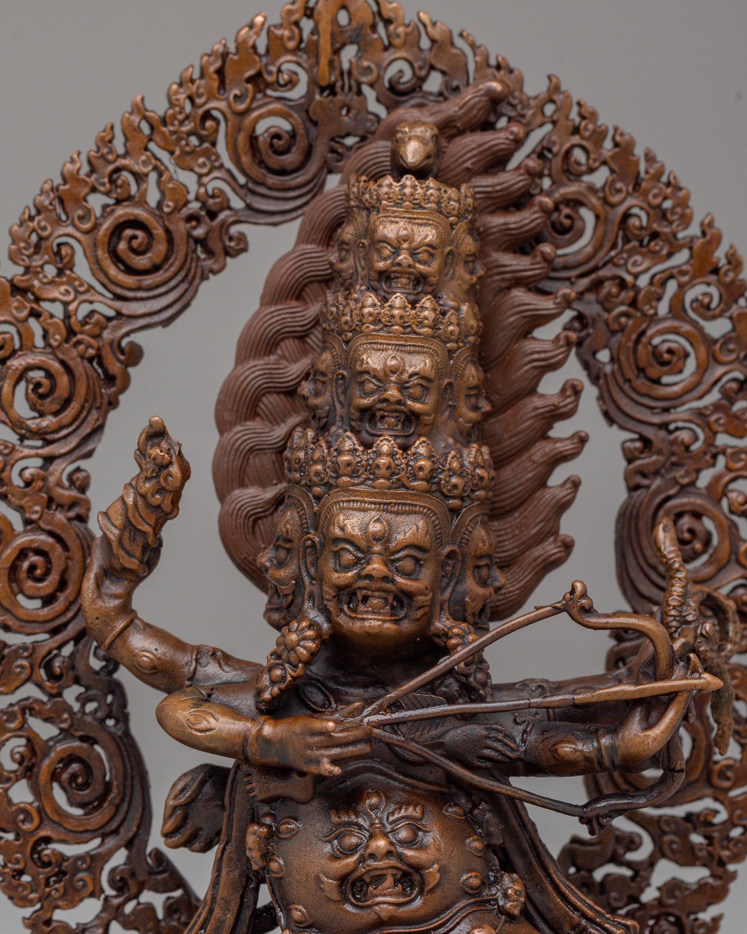Handmade Three Nyingma Protectors | Rahula Dorje Legpa Ekajati Statue