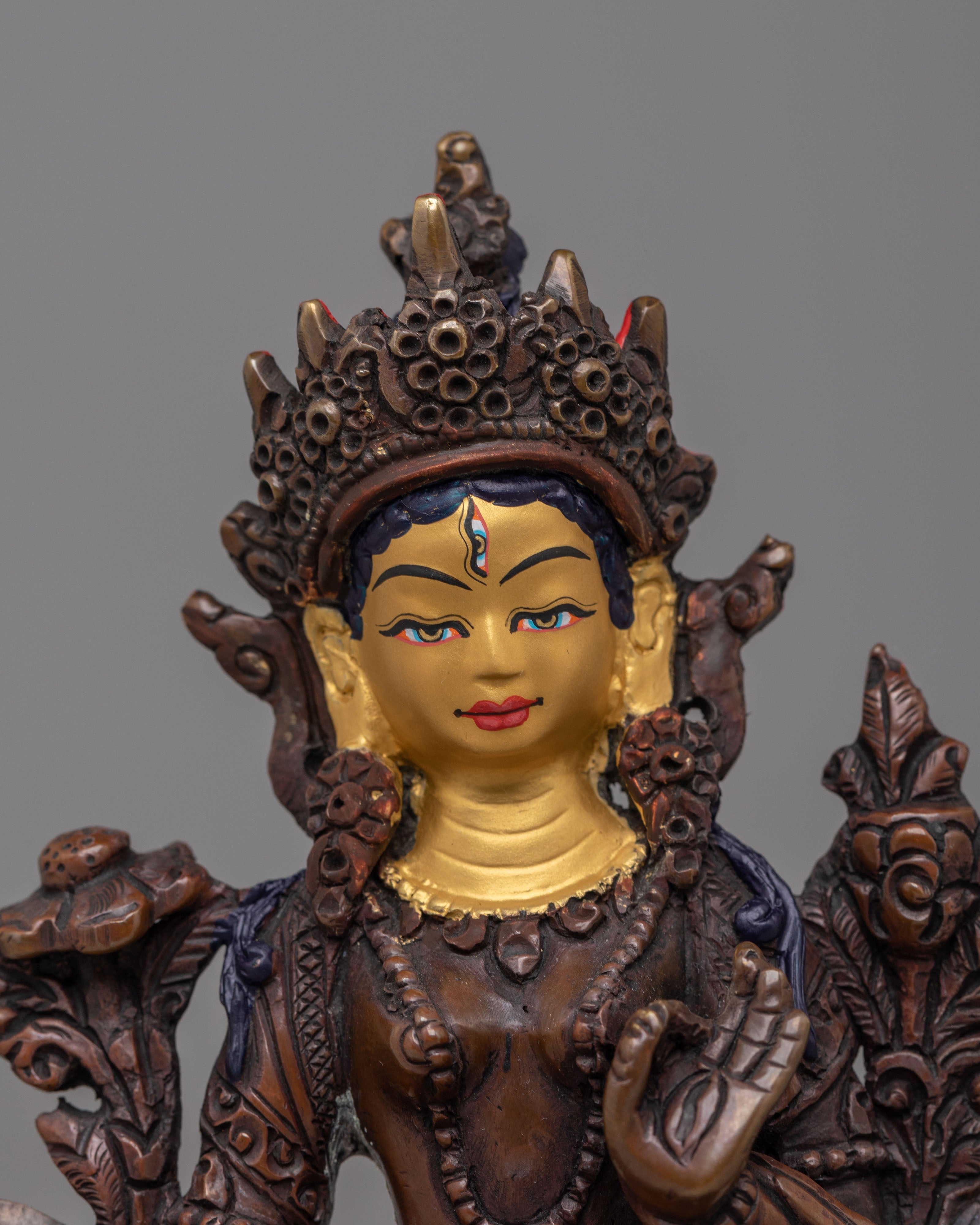 Himalayan White Tara Deity Statue | Sacred Tibetan Artwork