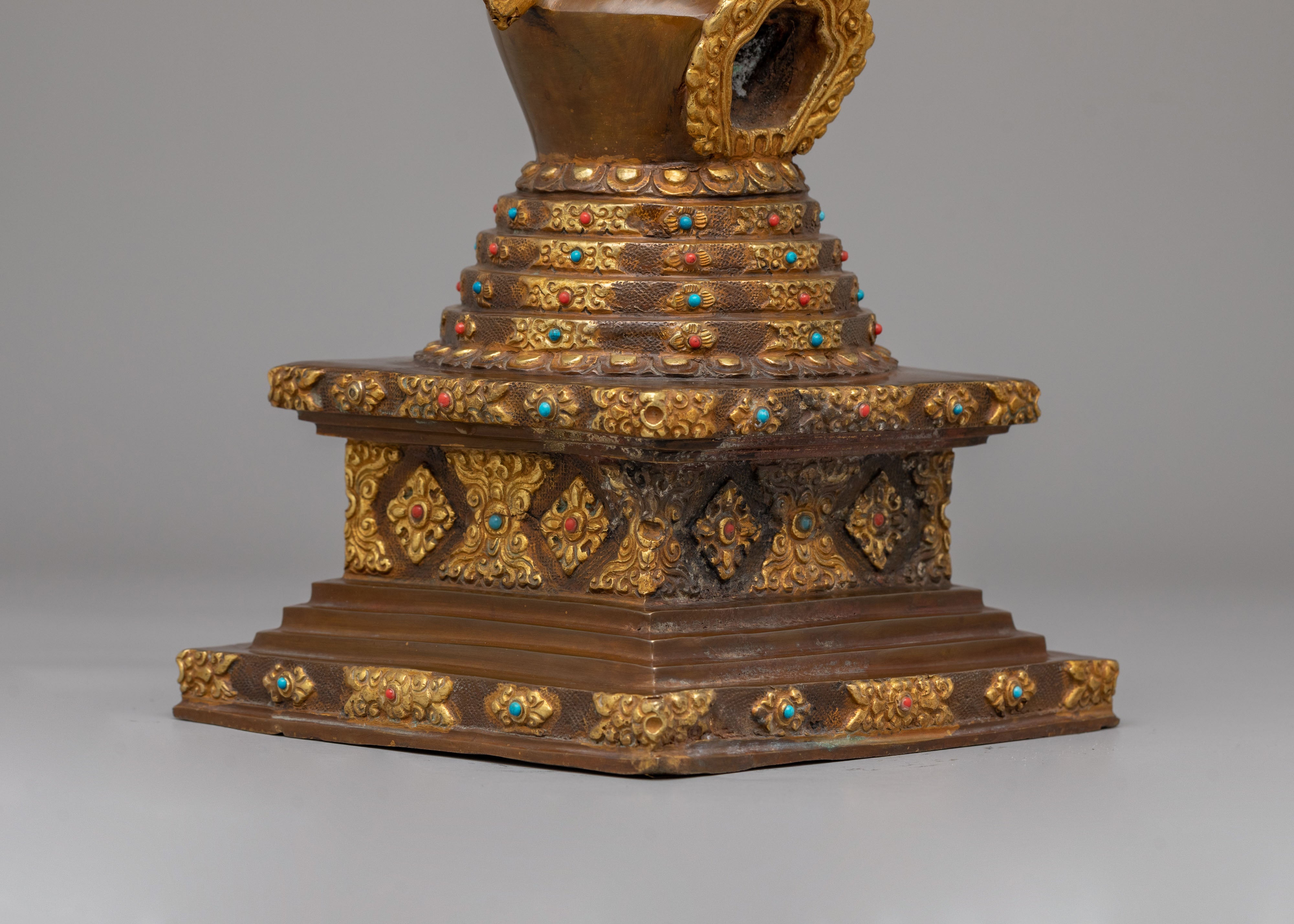 Handcrafted Lotus Blossom Stupa | Sacred Buddhist Decor