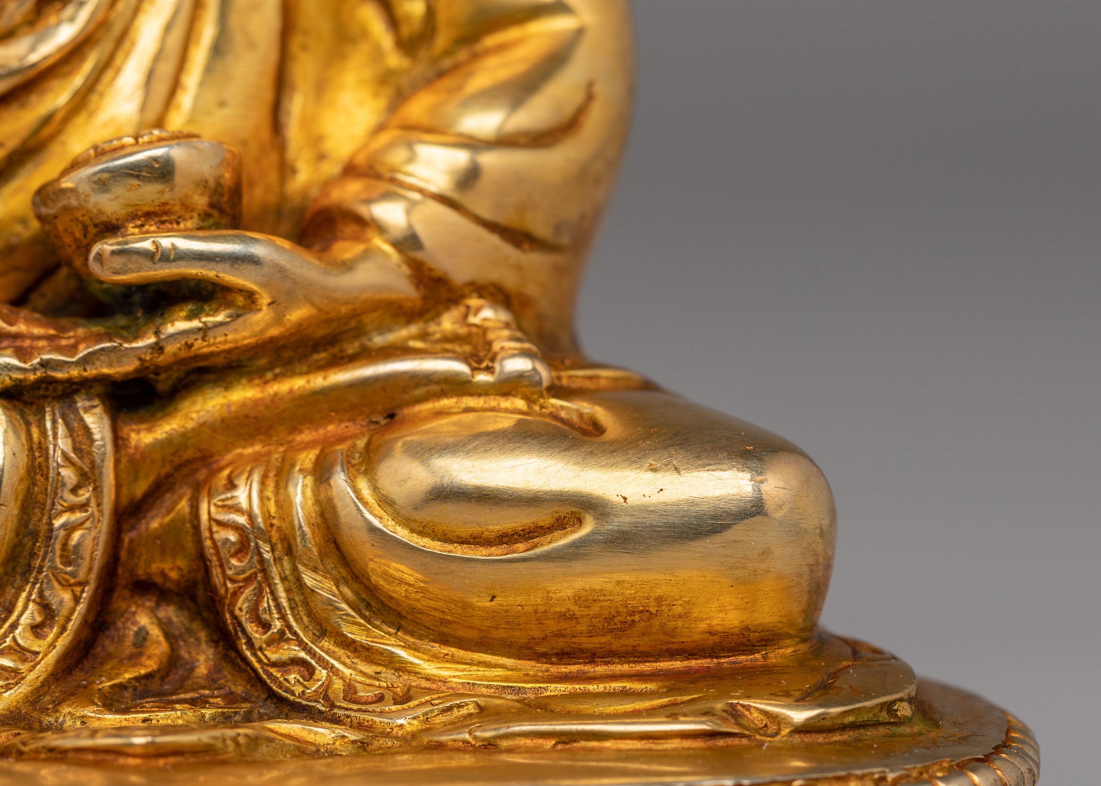 Scared Shakyamuni Buddha Sculpture | Gold Plated Meditation Altar Decor