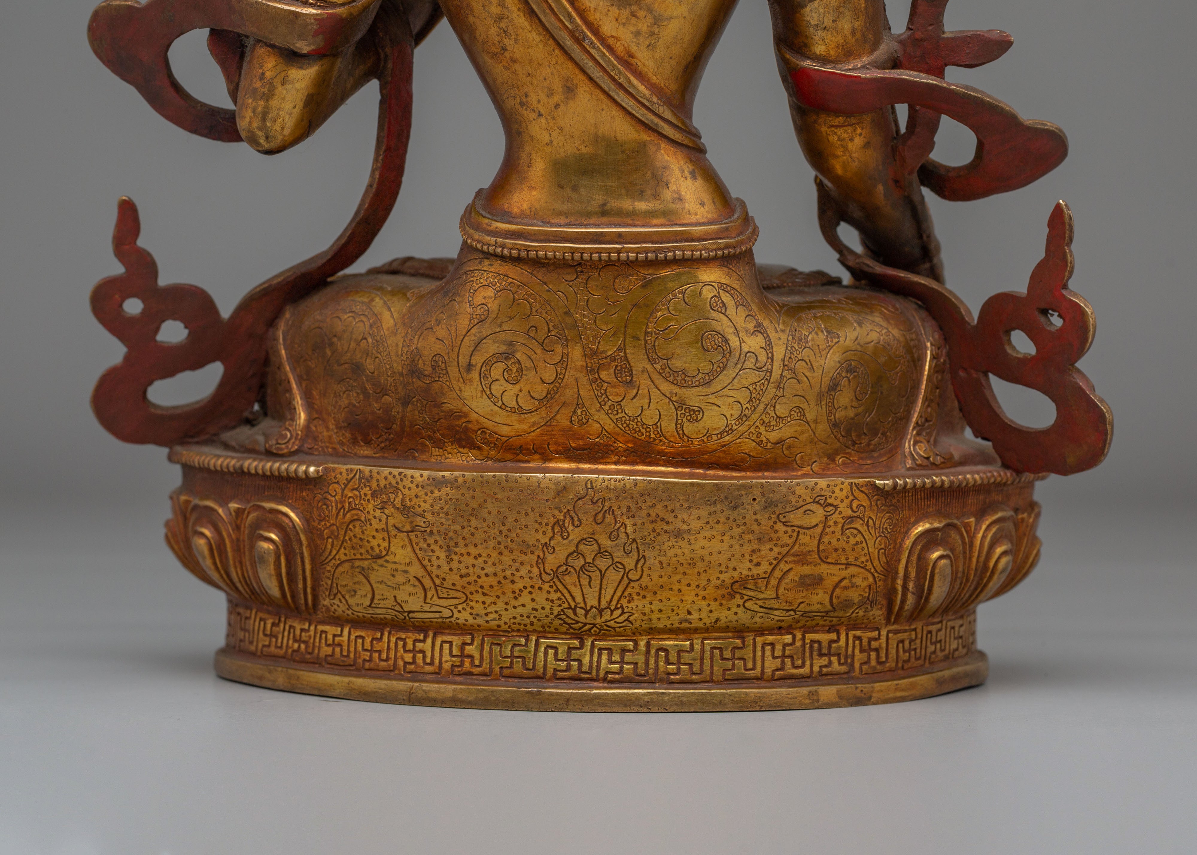 Spiritual Green Tara Decor Statue | Handcrafted Gemstone Figurine for Meditation