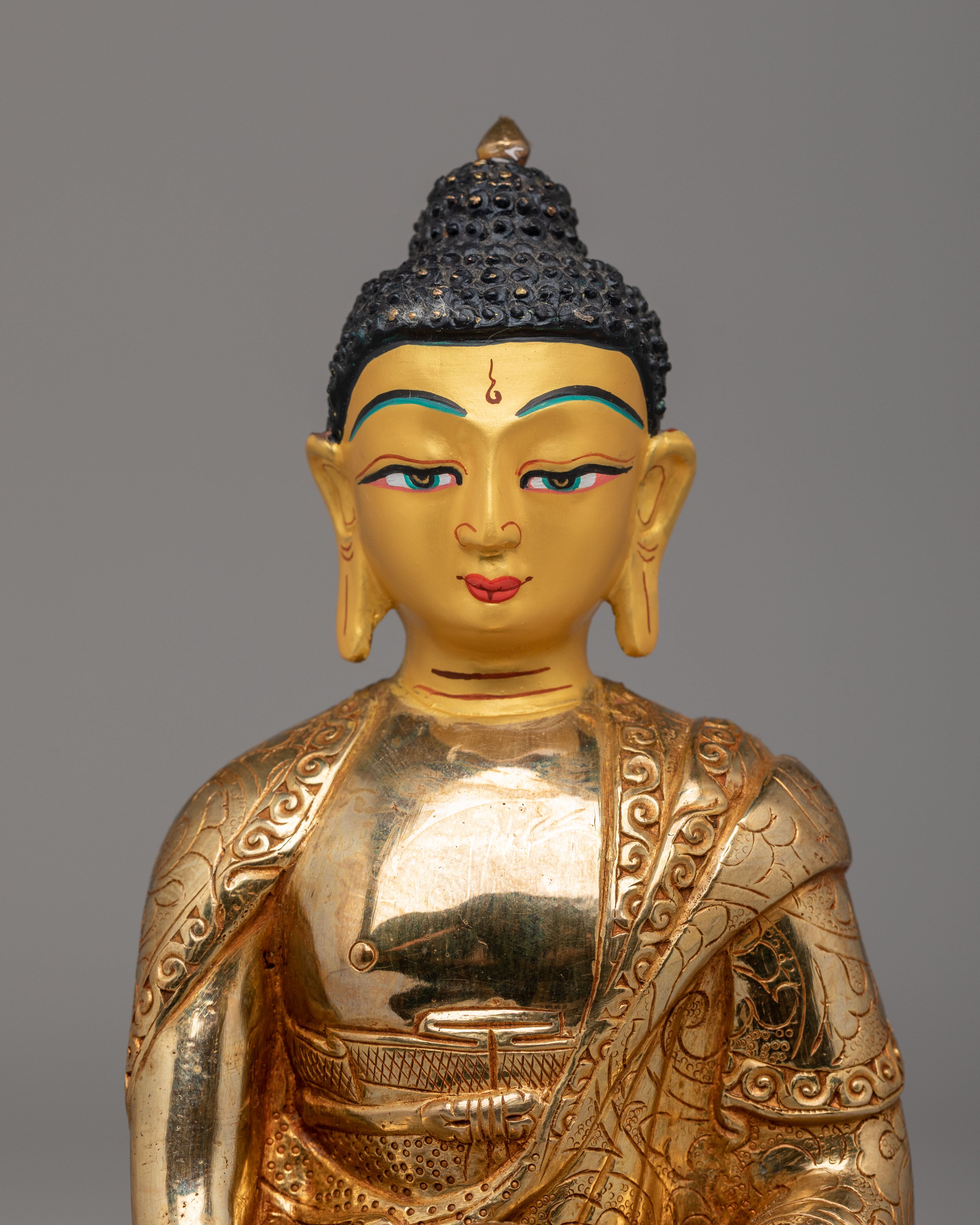 24K Gold Shakyamuni Buddha Statue | Spiritual Home Decor