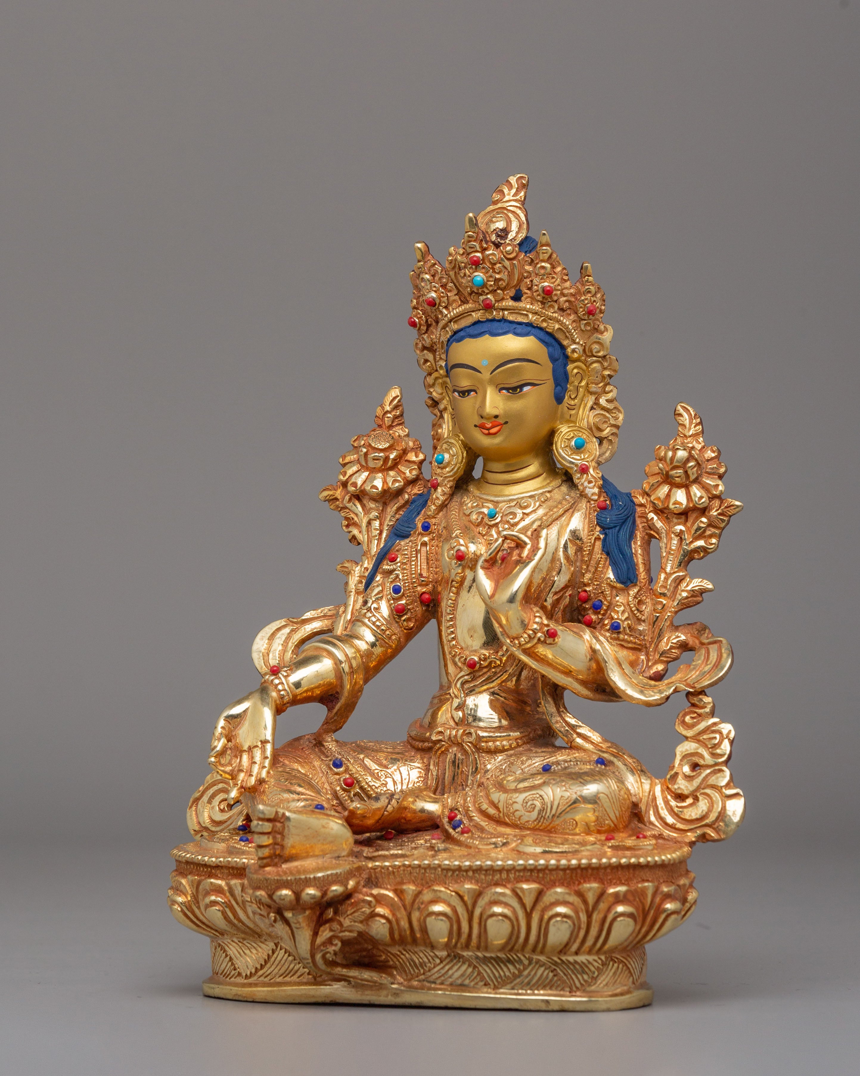 Himalayan Compassion Green Tara Statue | Divine Feminine Wisdom Art
