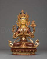Handcrafted Tibetan Chenrezig Sculpture