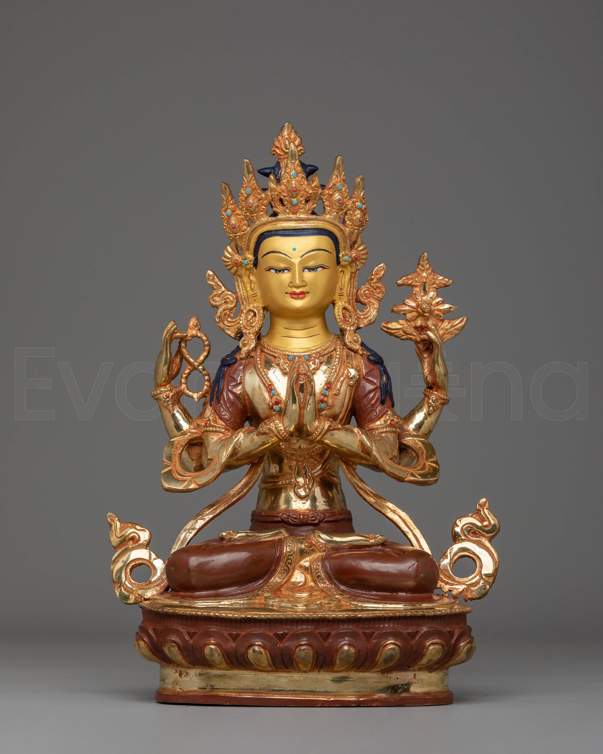 Handcrafted Tibetan Chenrezig Sculpture