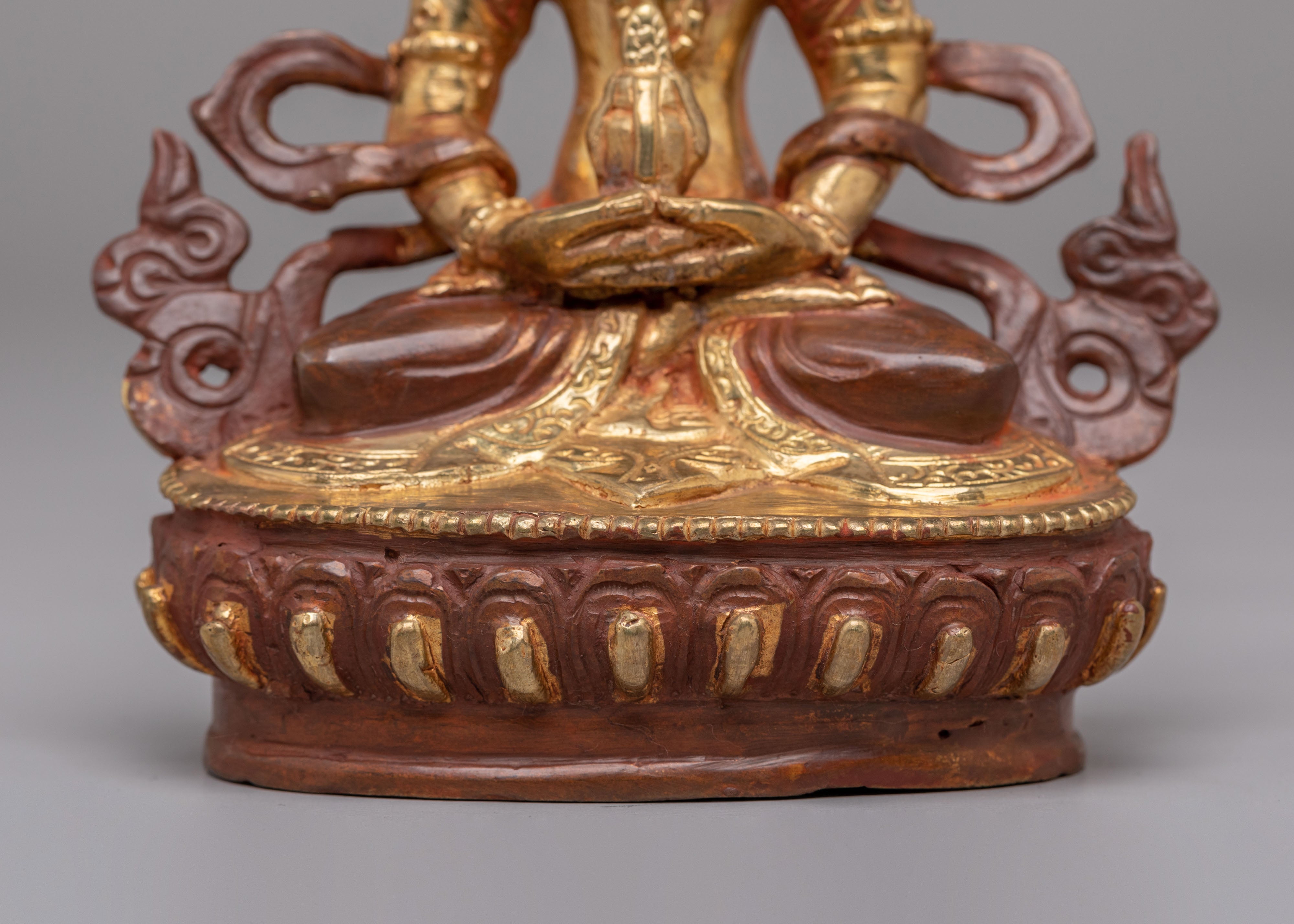 Sacred Amitayus Sculpture For Wisdom | Handcrafted Tibetan Art